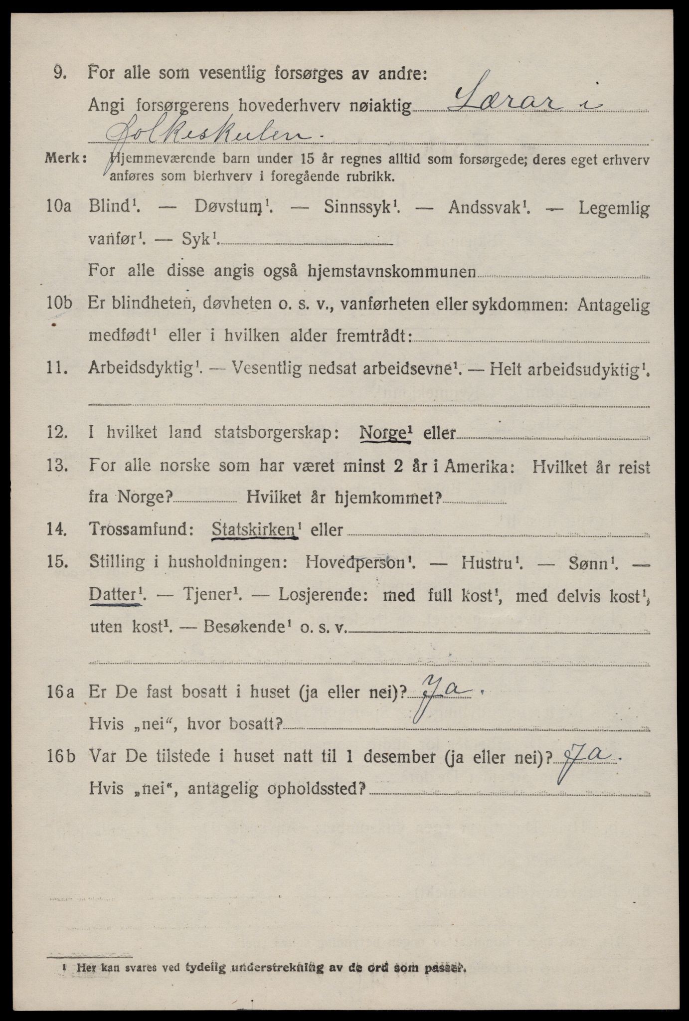 SAKO, 1920 census for Kviteseid, 1920, p. 5914