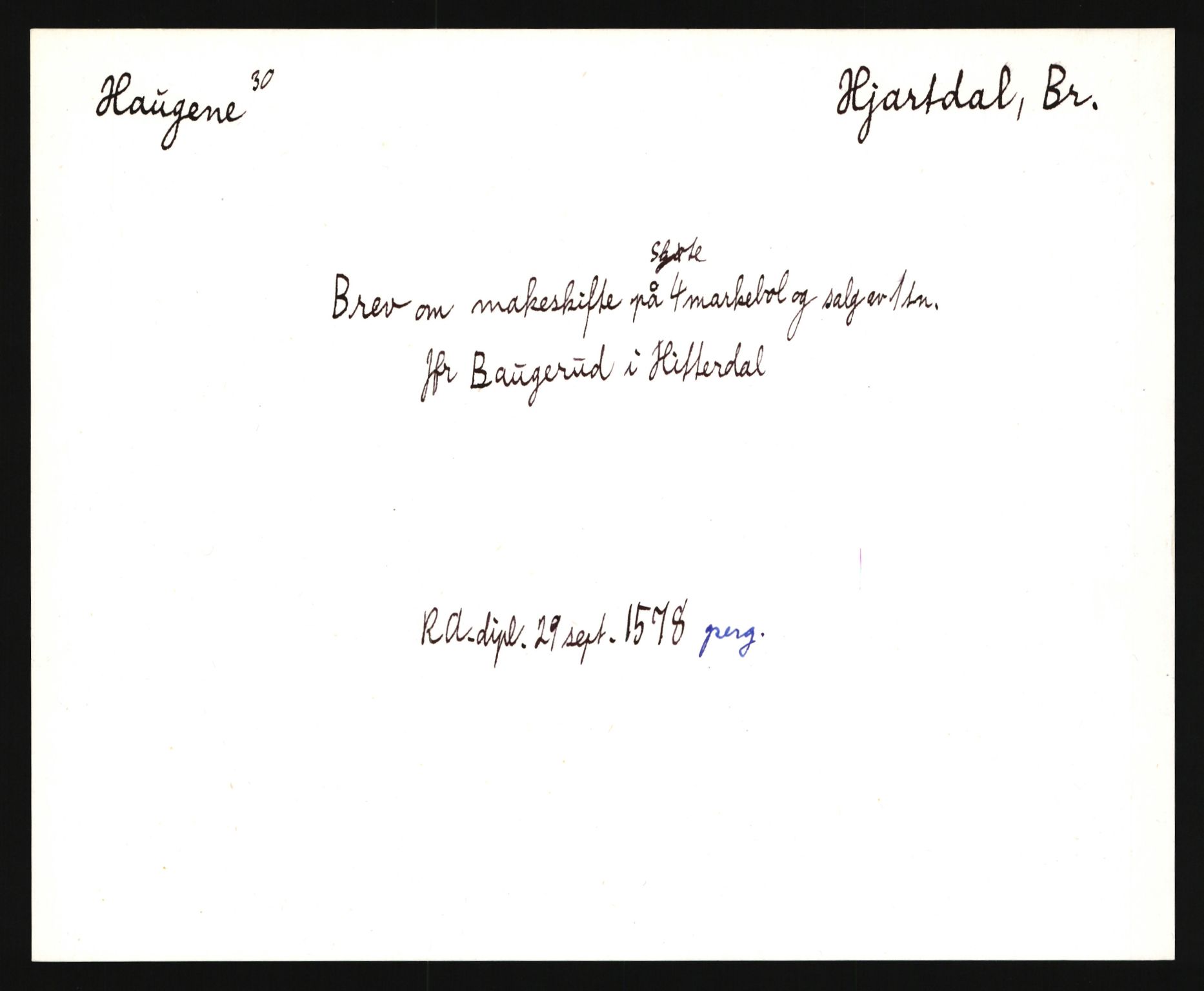 Riksarkivets diplomsamling, AV/RA-EA-5965/F35/F35e/L0021: Registreringssedler Telemark 2, 1400-1700, p. 289