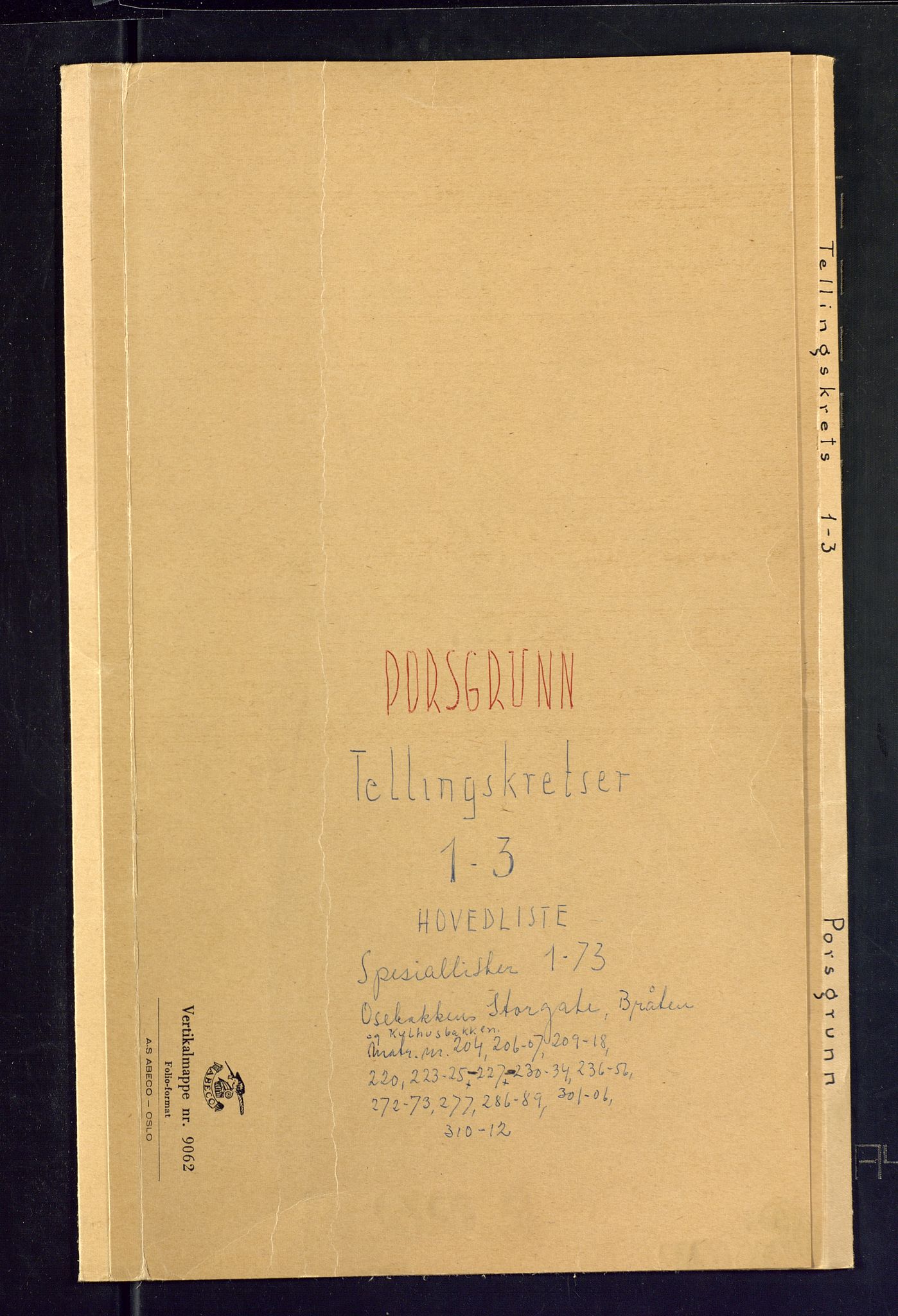 SAKO, 1875 census for 0805P Porsgrunn, 1875, p. 1