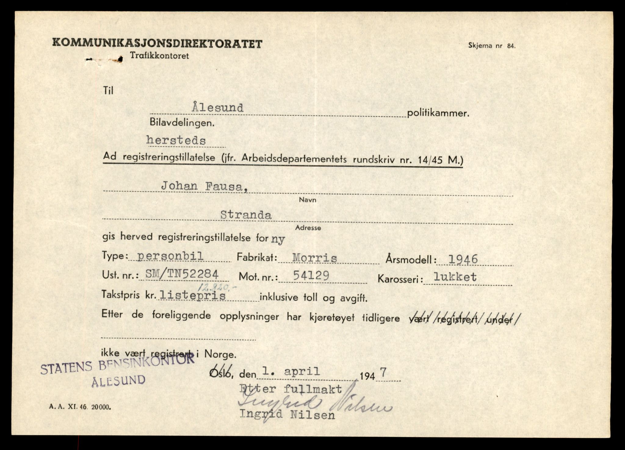 Møre og Romsdal vegkontor - Ålesund trafikkstasjon, AV/SAT-A-4099/F/Fe/L0021: Registreringskort for kjøretøy T 10471 - T 10583, 1927-1998, p. 857