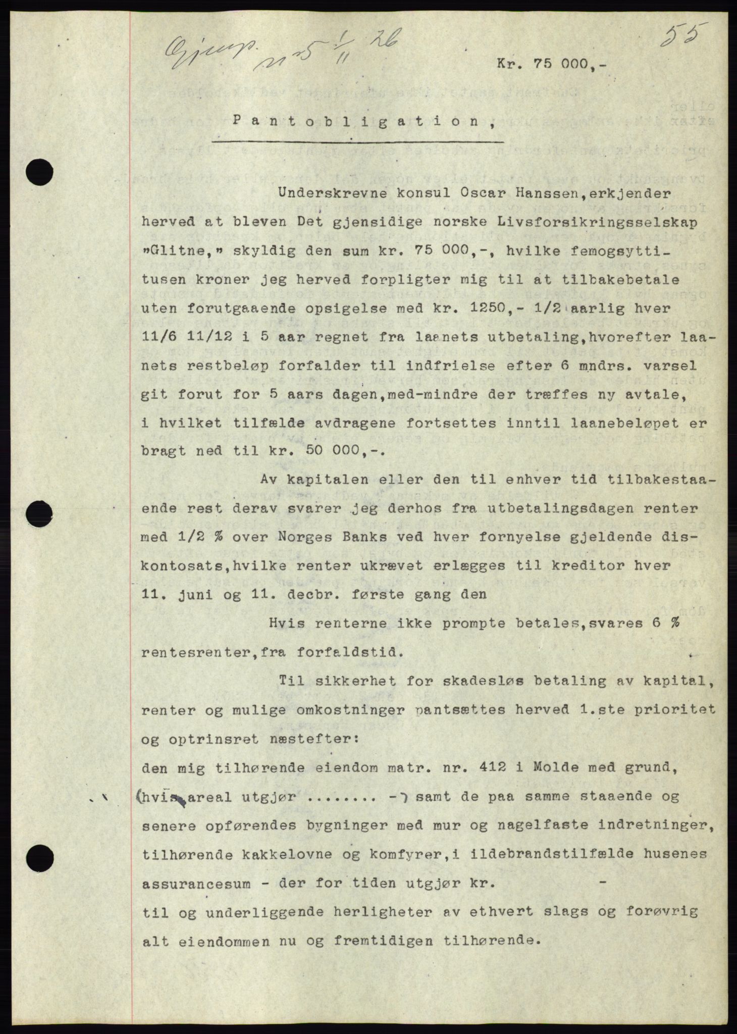 Molde byfogd, AV/SAT-A-0025/2/2C/L0011: Mortgage book no. 11, 1926-1932, Deed date: 01.11.1926