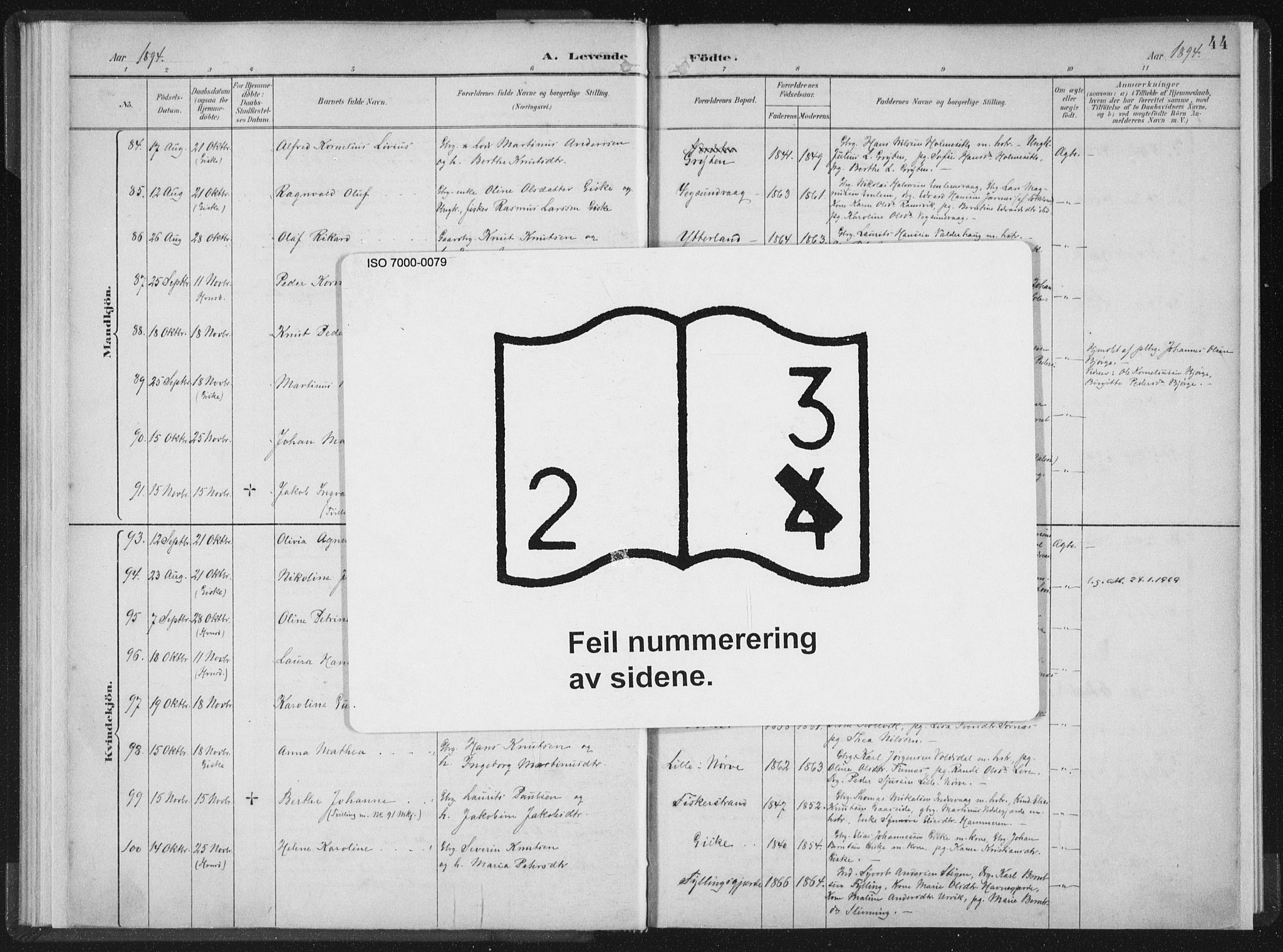 Ministerialprotokoller, klokkerbøker og fødselsregistre - Møre og Romsdal, AV/SAT-A-1454/528/L0405: Parish register (official) no. 528A14, 1891-1906, p. 44