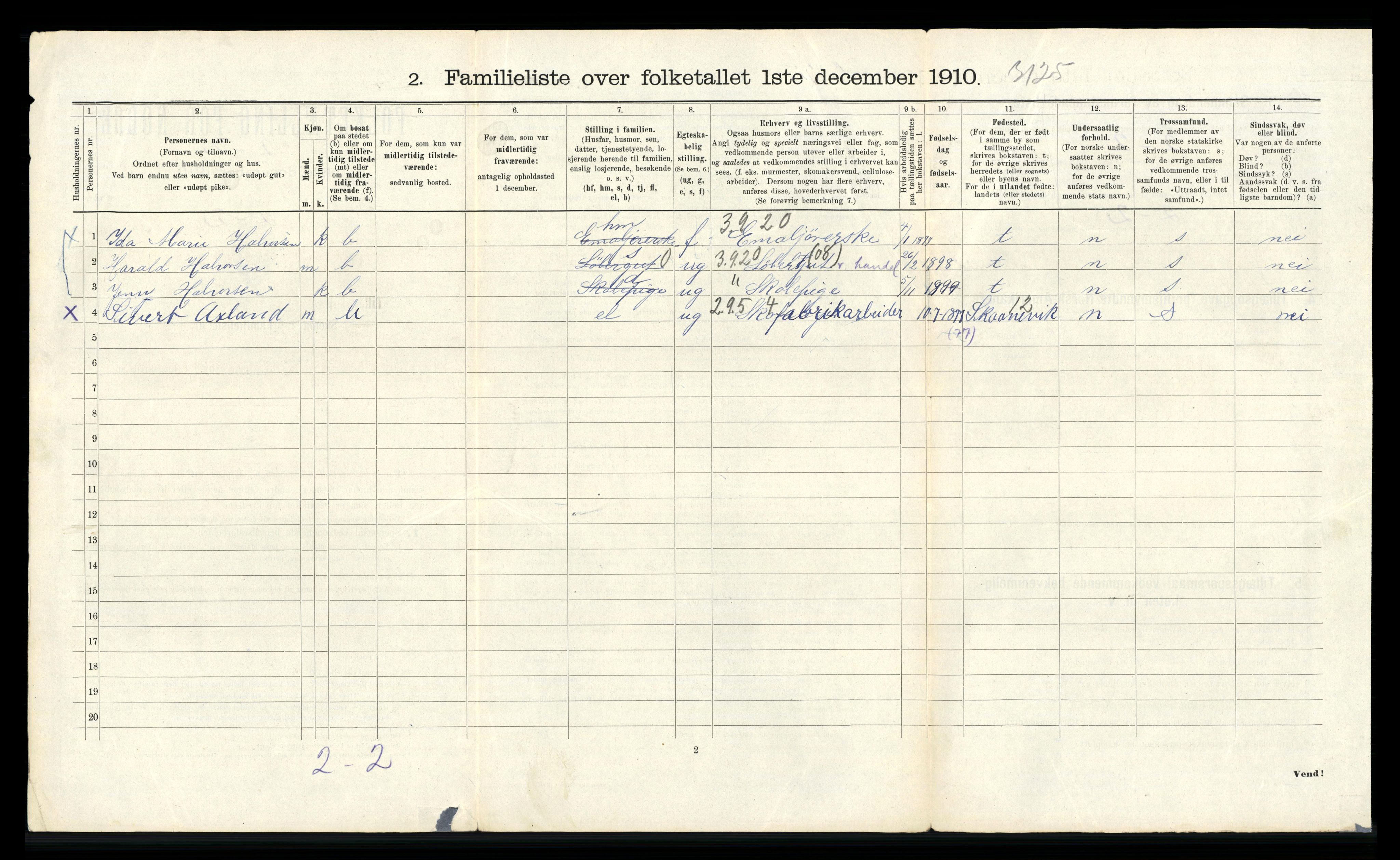 RA, 1910 census for Bergen, 1910, p. 6476