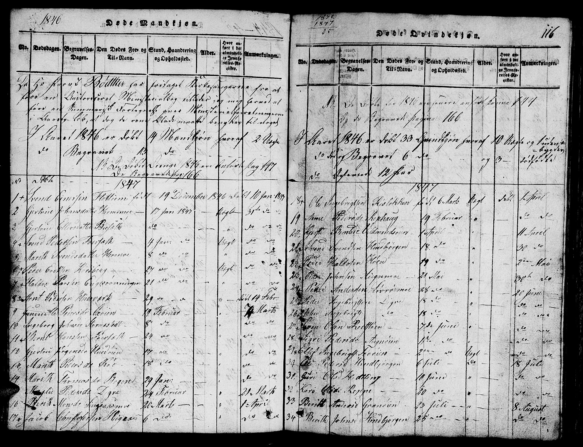 Ministerialprotokoller, klokkerbøker og fødselsregistre - Sør-Trøndelag, SAT/A-1456/688/L1026: Parish register (copy) no. 688C01, 1817-1860, p. 116