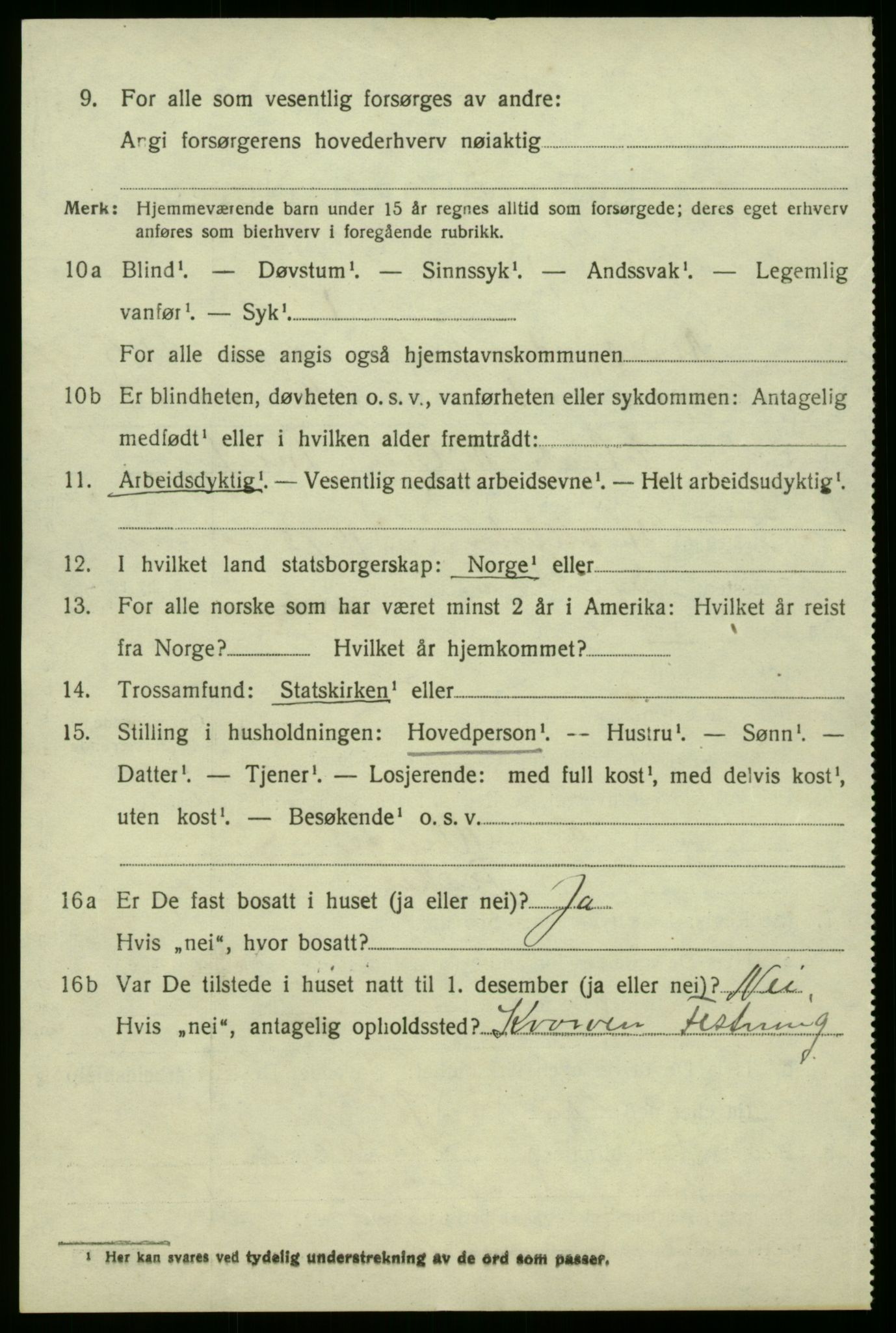 SAB, 1920 census for Masfjorden, 1920, p. 2060