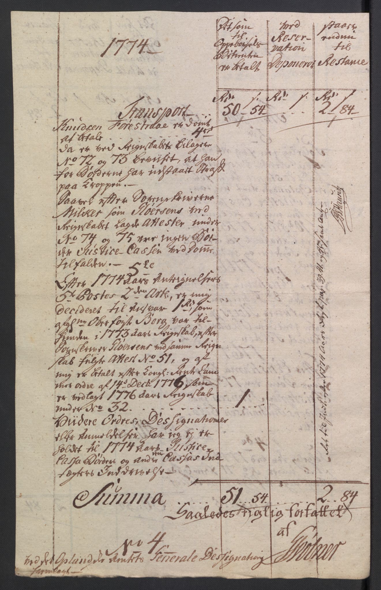 Rentekammeret inntil 1814, Reviderte regnskaper, Mindre regnskaper, AV/RA-EA-4068/Rb/L0014: Opplands amt, 1771-1779, p. 476