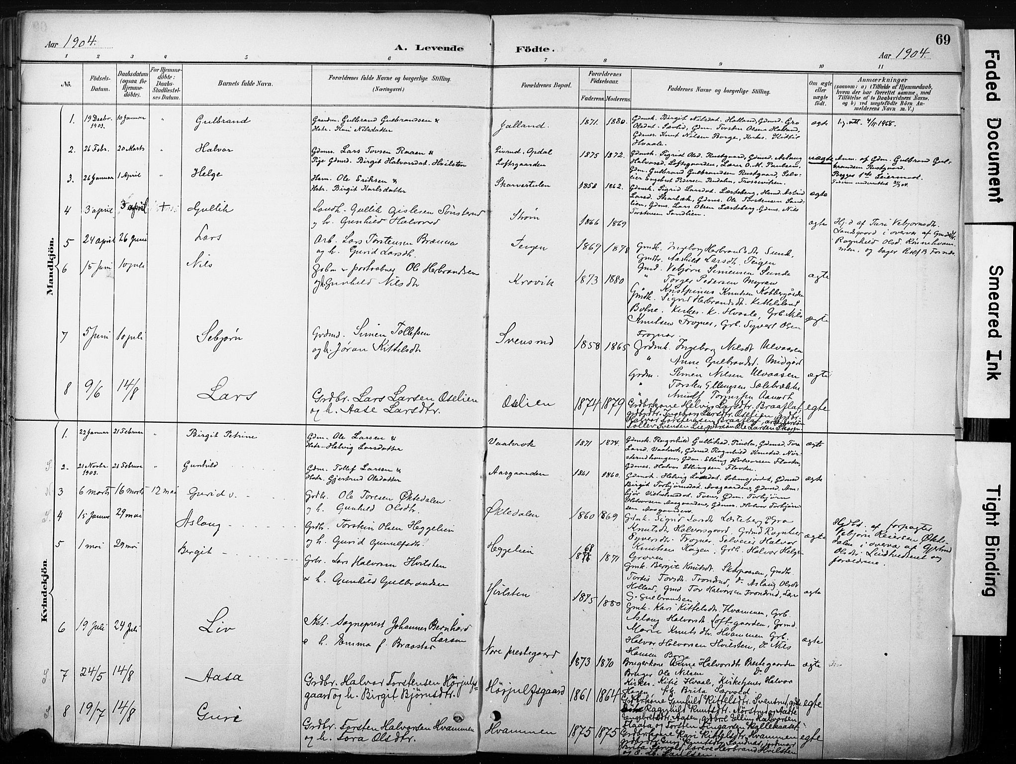 Nore kirkebøker, AV/SAKO-A-238/F/Fb/L0002: Parish register (official) no. II 2, 1886-1906, p. 69