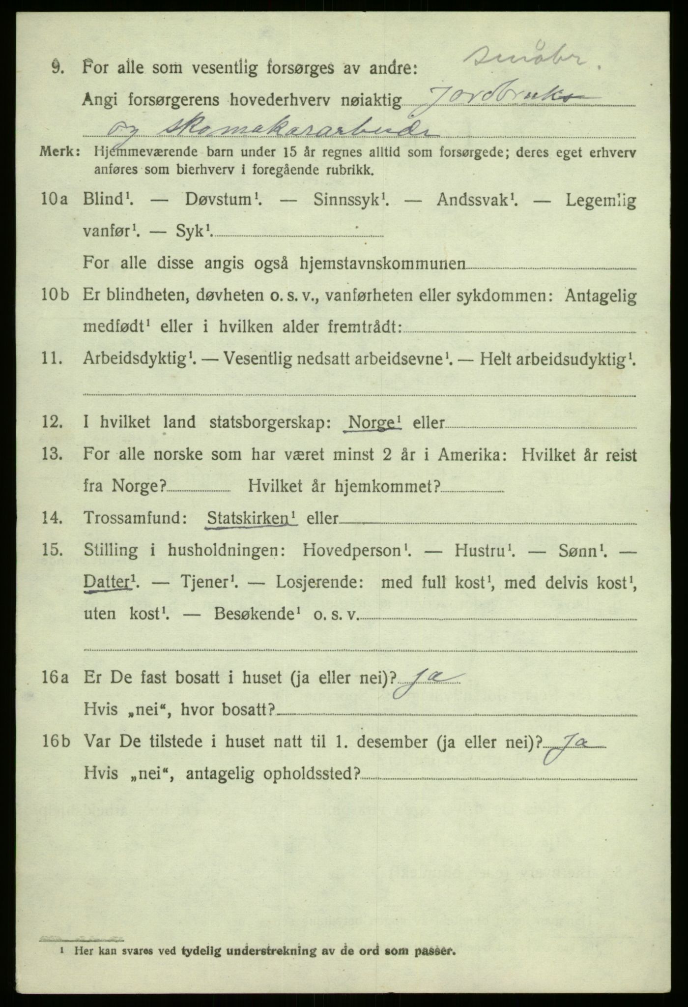 SAB, 1920 census for Lavik, 1920, p. 755