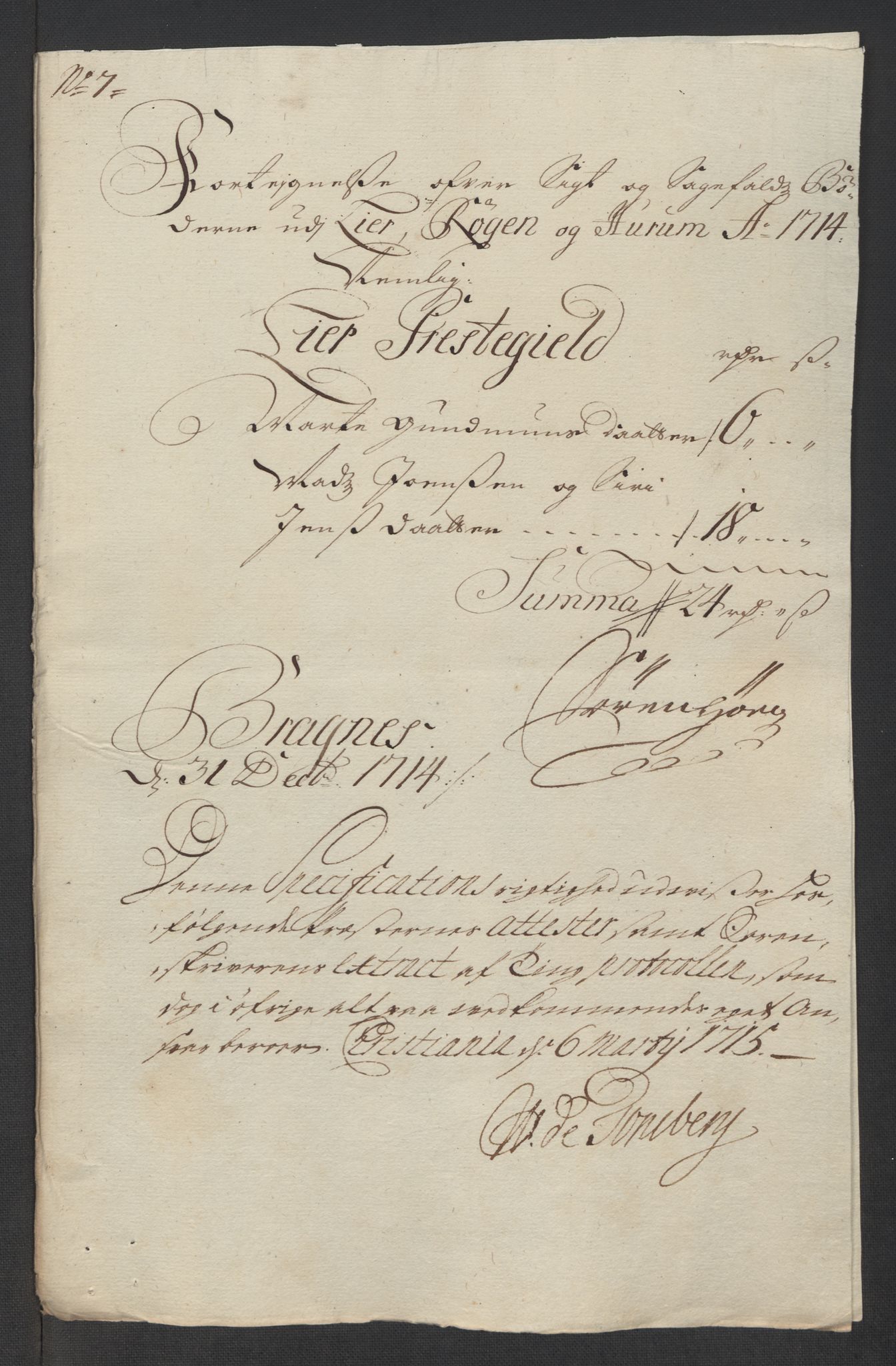 Rentekammeret inntil 1814, Reviderte regnskaper, Fogderegnskap, AV/RA-EA-4092/R31/L1709: Fogderegnskap Hurum, Røyken, Eiker, Lier og Buskerud, 1714, p. 72