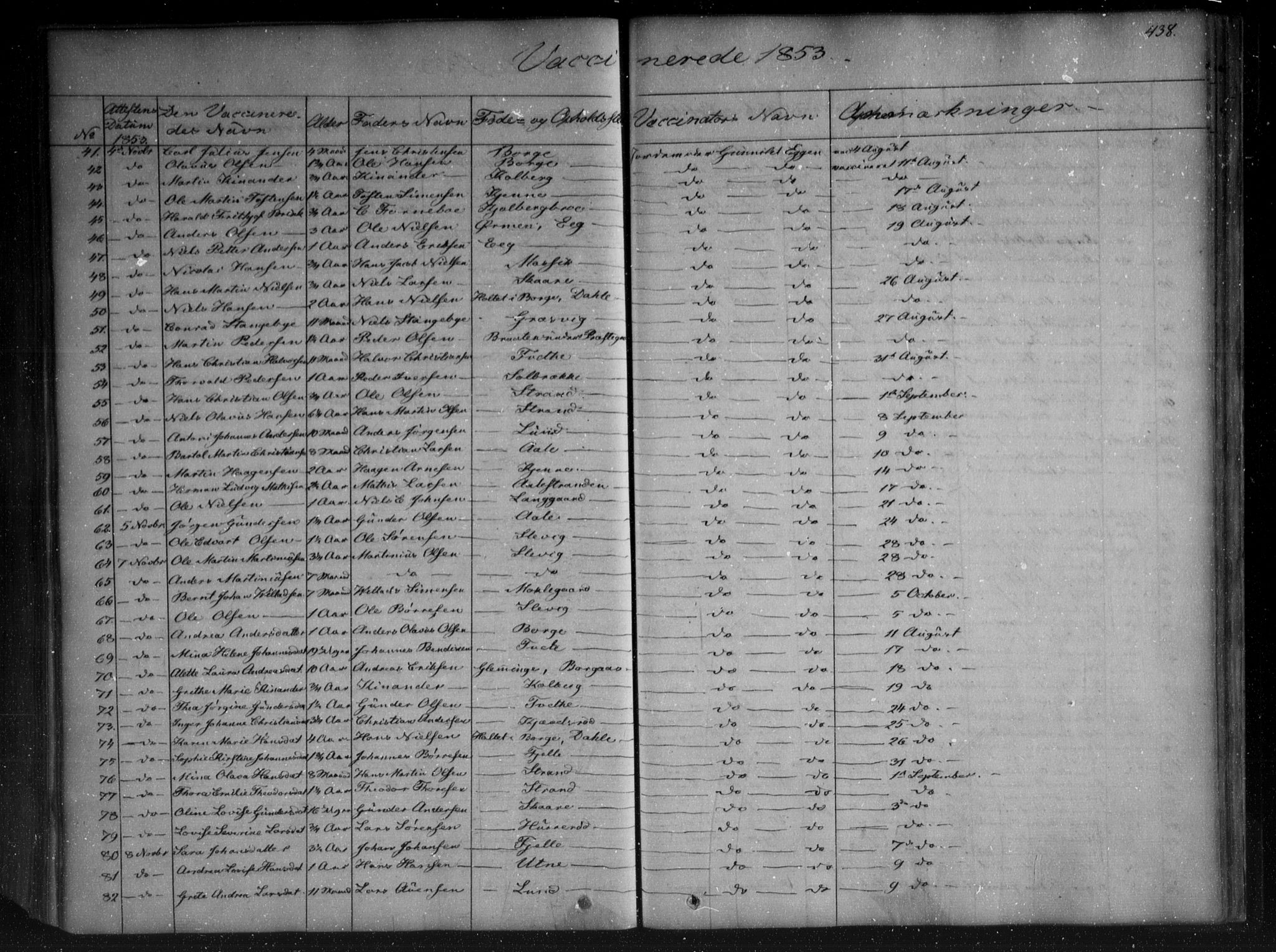 Onsøy prestekontor Kirkebøker, AV/SAO-A-10914/F/Fa/L0003: Parish register (official) no. I 3, 1841-1860, p. 438