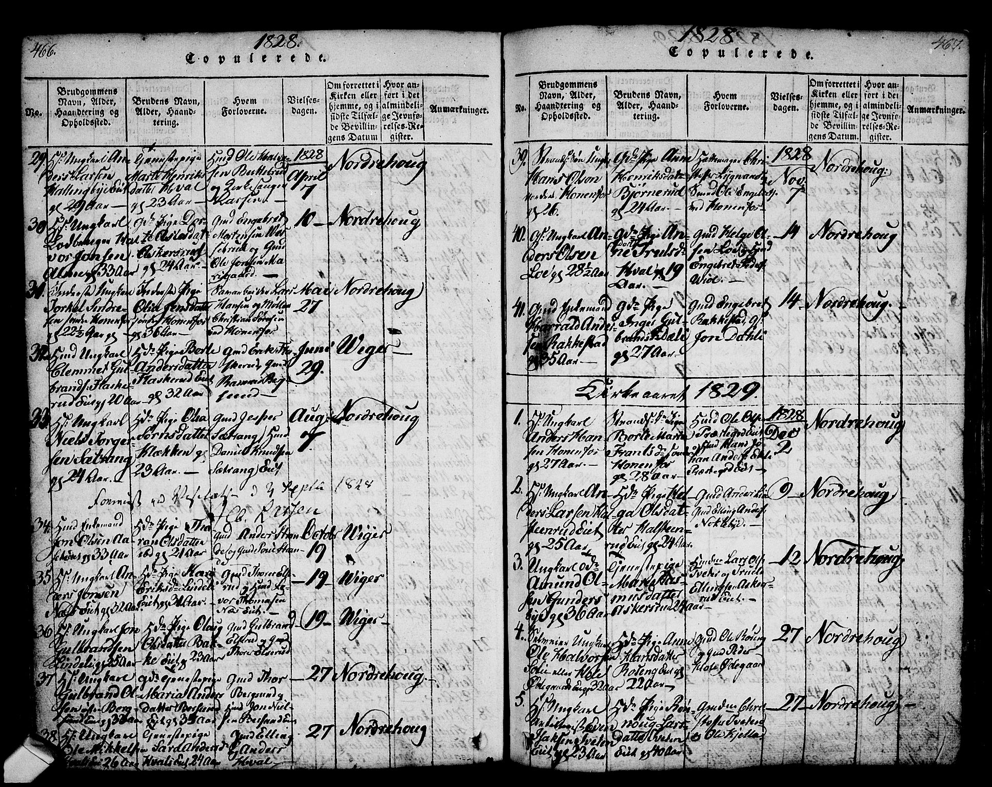 Norderhov kirkebøker, SAKO/A-237/G/Ga/L0002: Parish register (copy) no. I 2, 1814-1867, p. 466-467