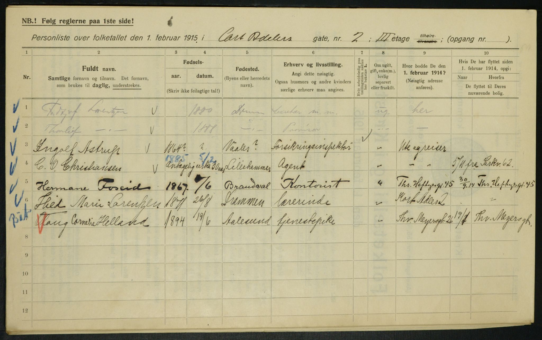 OBA, Municipal Census 1915 for Kristiania, 1915, p. 13623