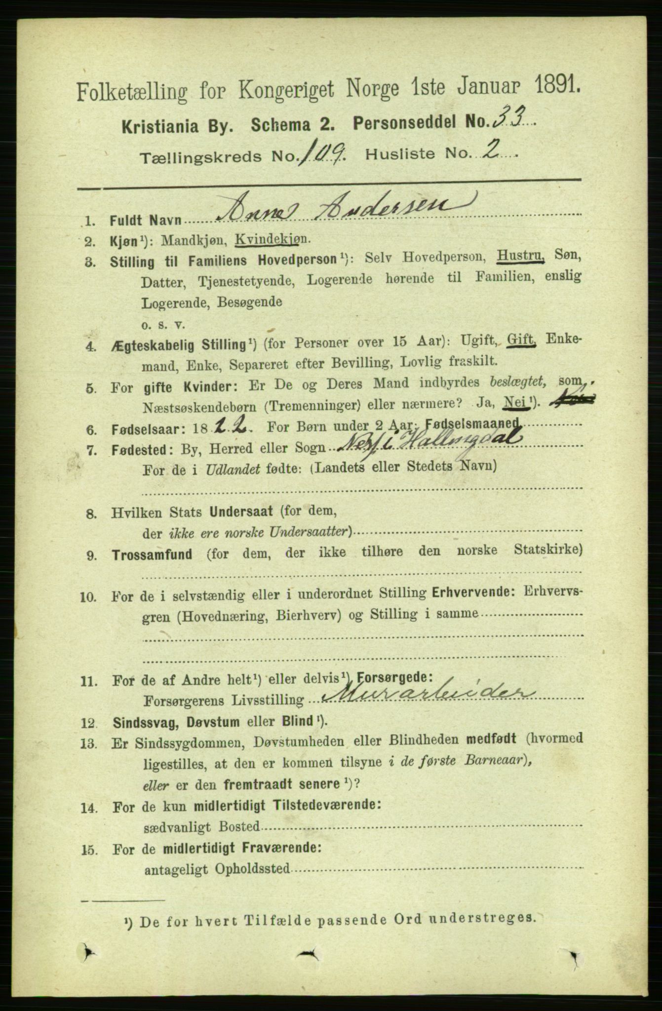 RA, 1891 census for 0301 Kristiania, 1891, p. 56446