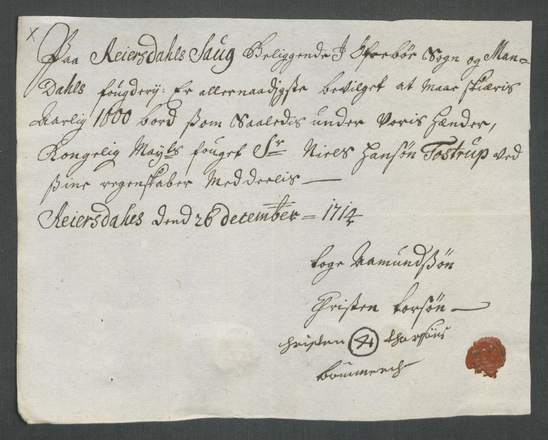 Rentekammeret inntil 1814, Reviderte regnskaper, Fogderegnskap, AV/RA-EA-4092/R43/L2558: Fogderegnskap Lista og Mandal, 1714, p. 40