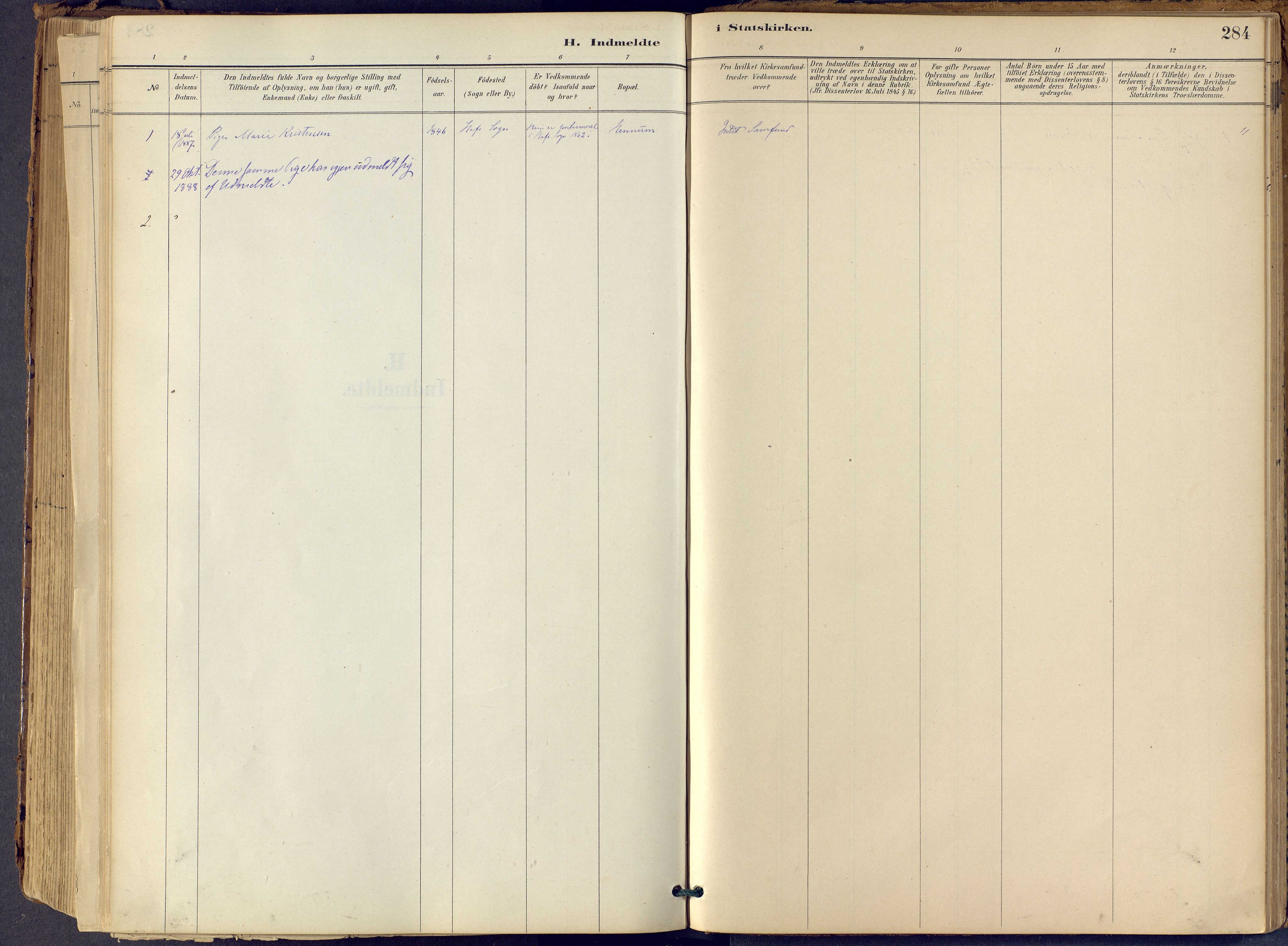 Lier kirkebøker, SAKO/A-230/F/Fb/L0001: Parish register (official) no. II 1, 1883-1910, p. 284
