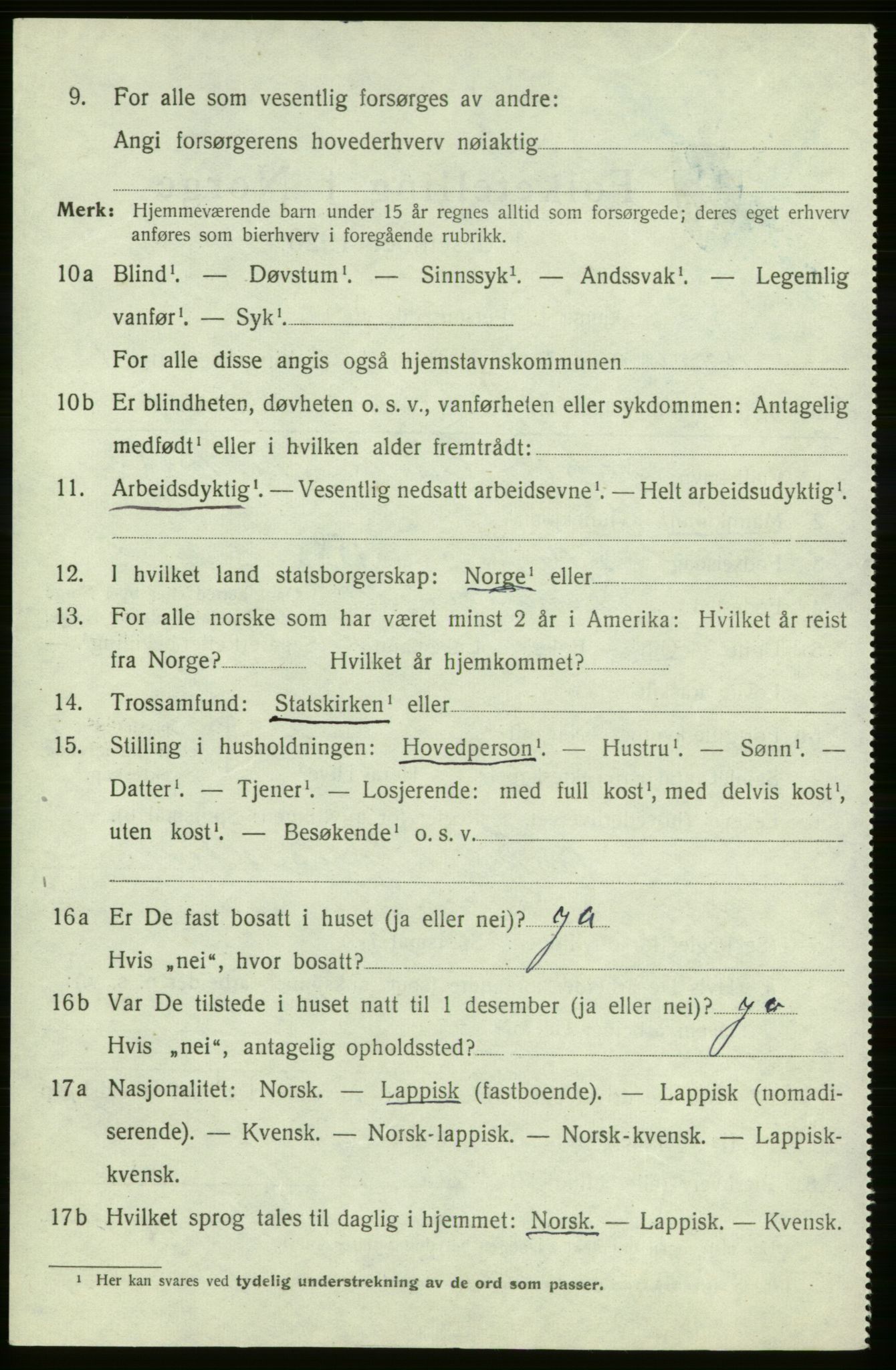 SATØ, 1920 census for , 1920, p. 481