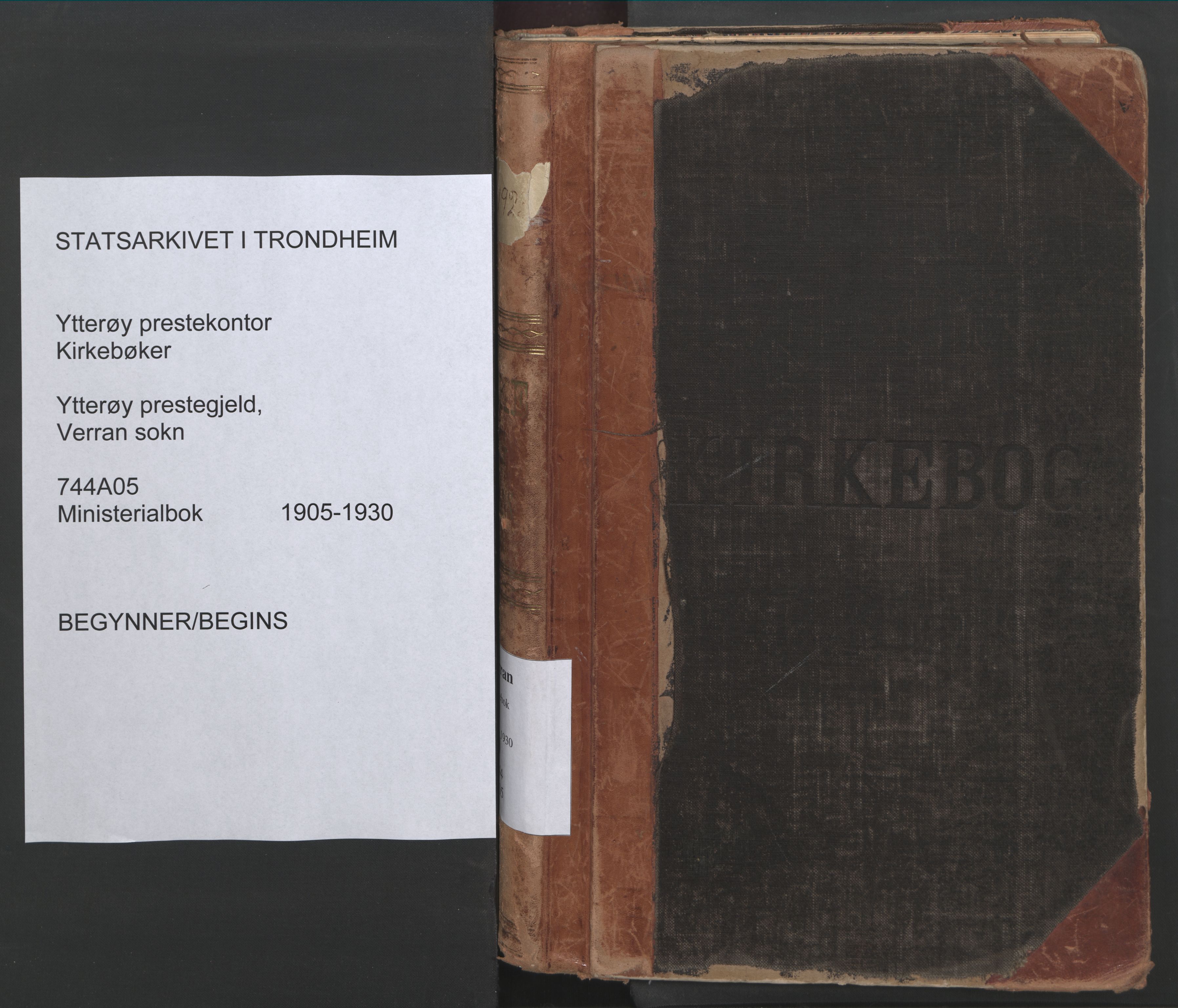 Ministerialprotokoller, klokkerbøker og fødselsregistre - Nord-Trøndelag, SAT/A-1458/744/L0421: Parish register (official) no. 744A05, 1905-1930