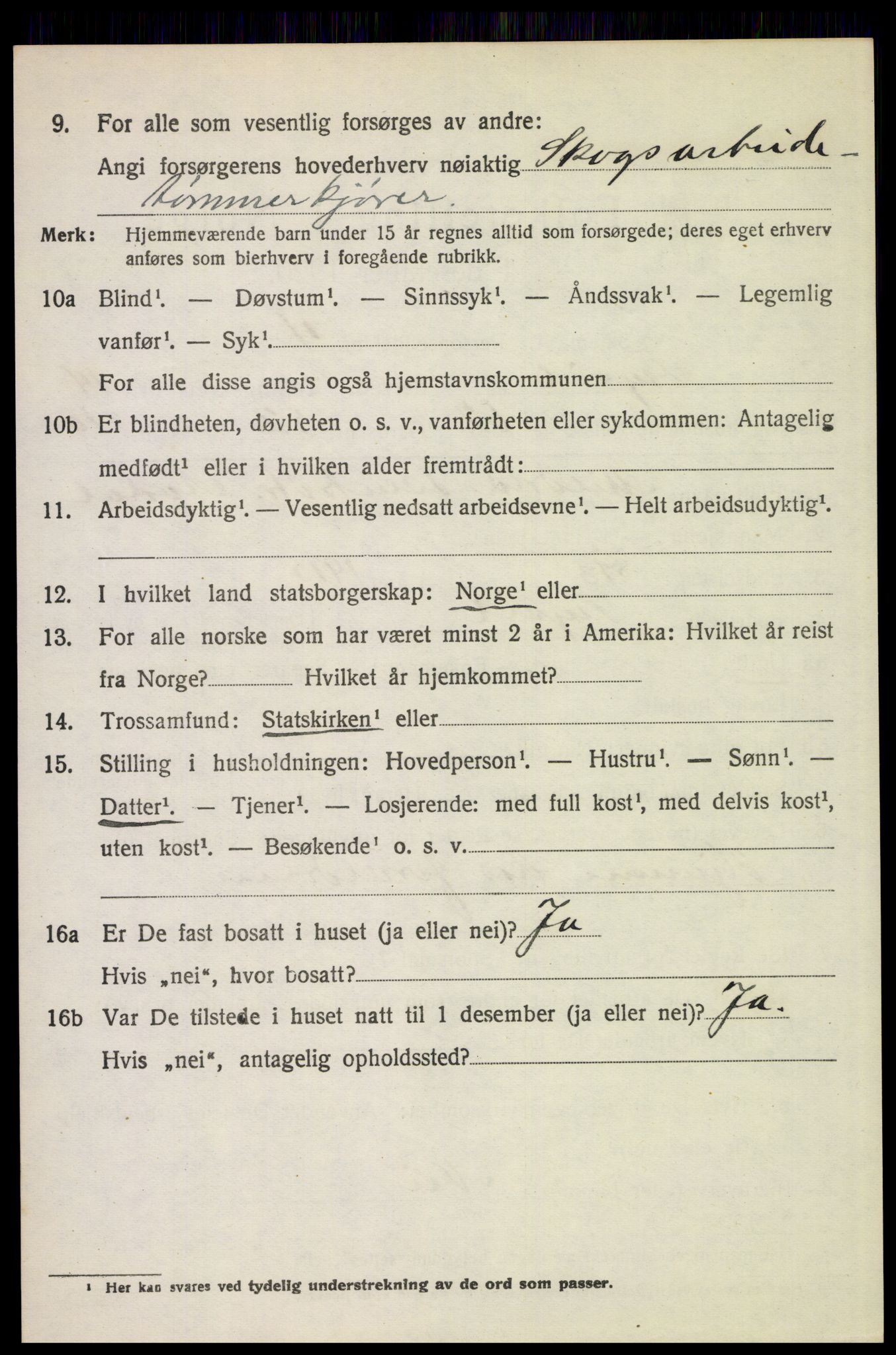 SAH, 1920 census for Trysil, 1920, p. 8684