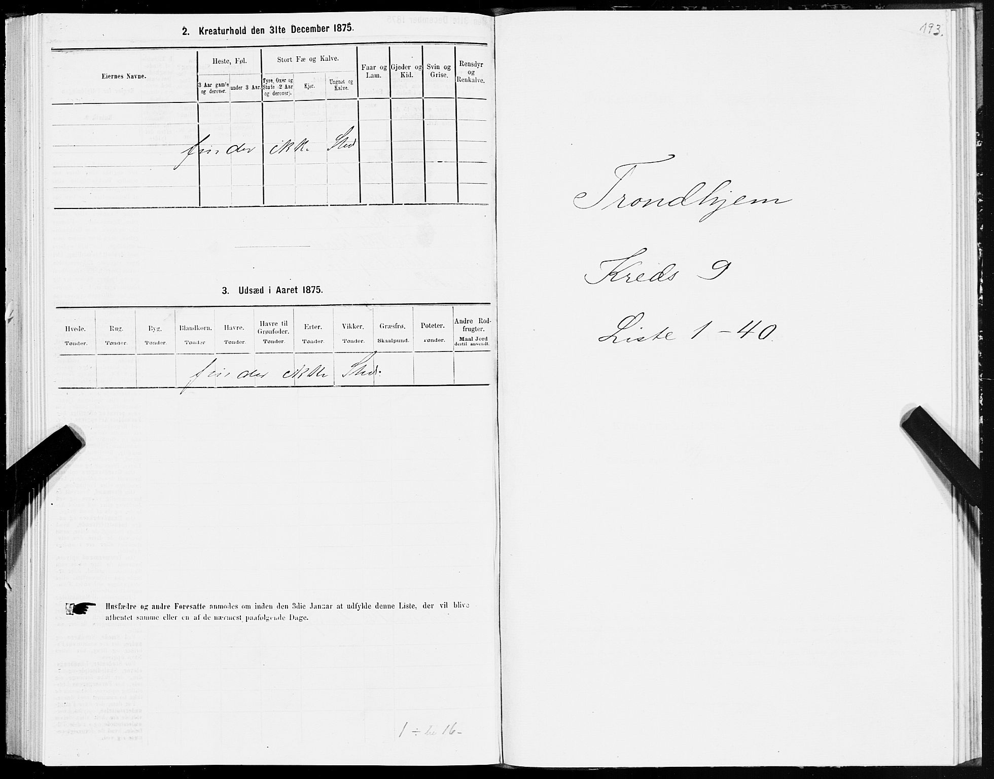 SAT, 1875 census for 1601 Trondheim, 1875, p. 5193
