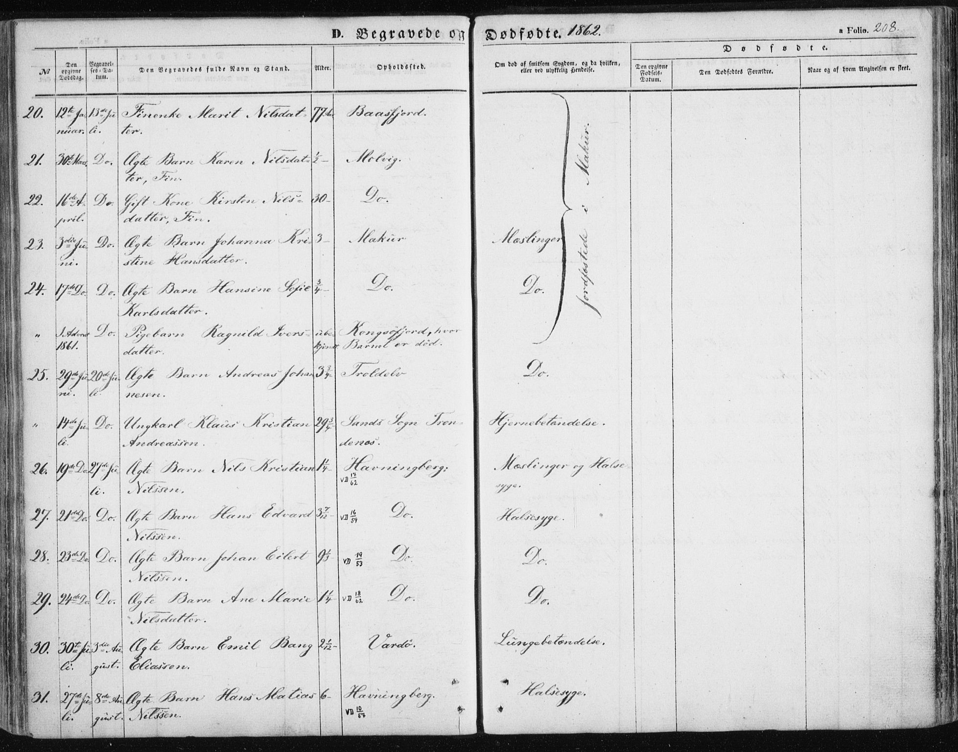 Vardø sokneprestkontor, SATØ/S-1332/H/Ha/L0004kirke: Parish register (official) no. 4, 1862-1871, p. 208