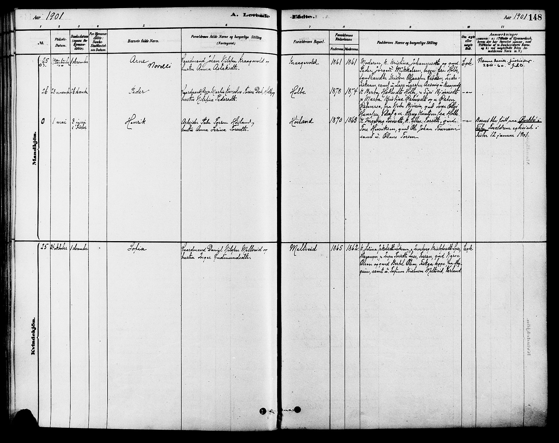 Strand sokneprestkontor, SAST/A-101828/H/Ha/Haa/L0009: Parish register (official) no. A 9, 1877-1908, p. 148