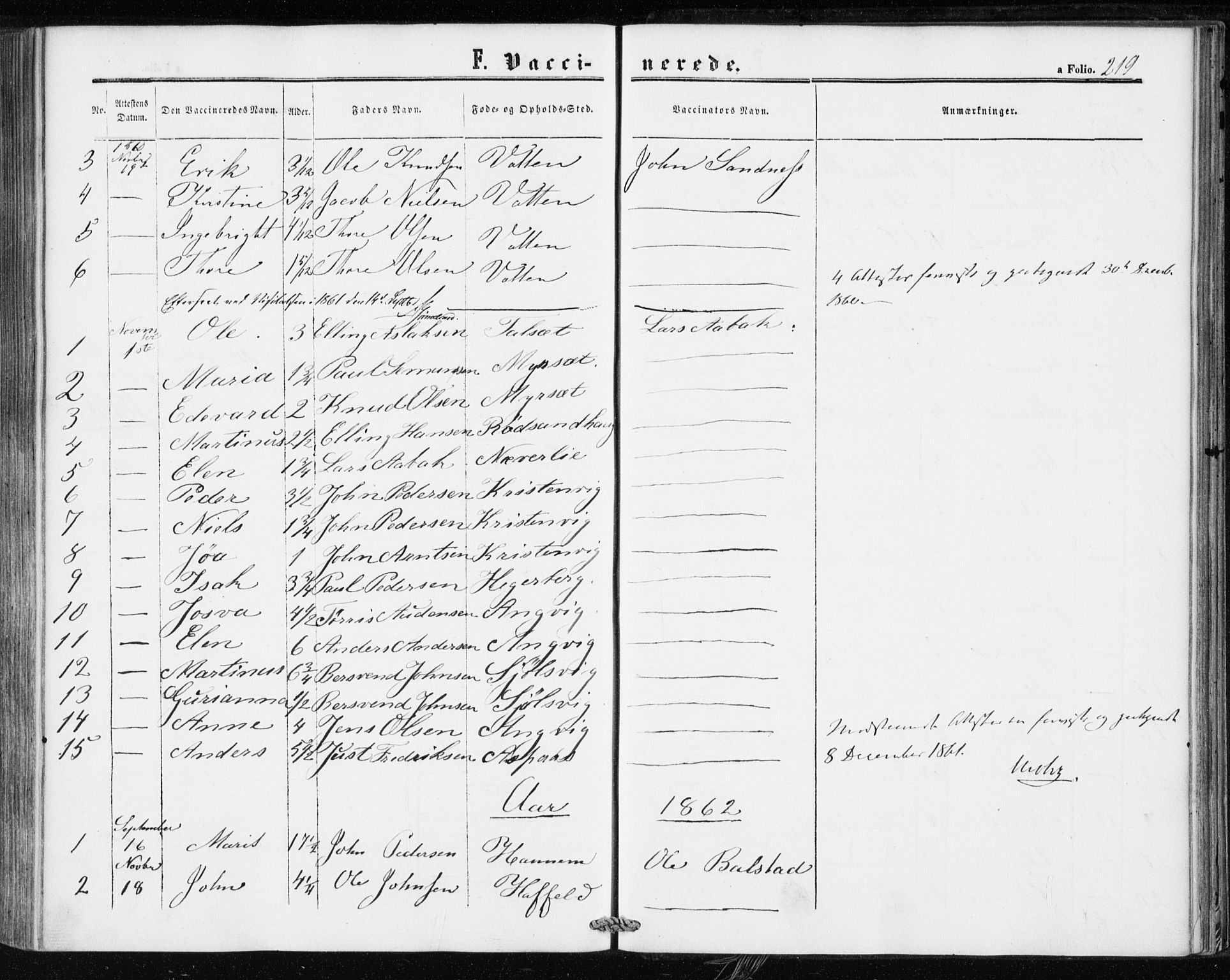 Ministerialprotokoller, klokkerbøker og fødselsregistre - Møre og Romsdal, AV/SAT-A-1454/586/L0985: Parish register (official) no. 586A11, 1857-1866, p. 219