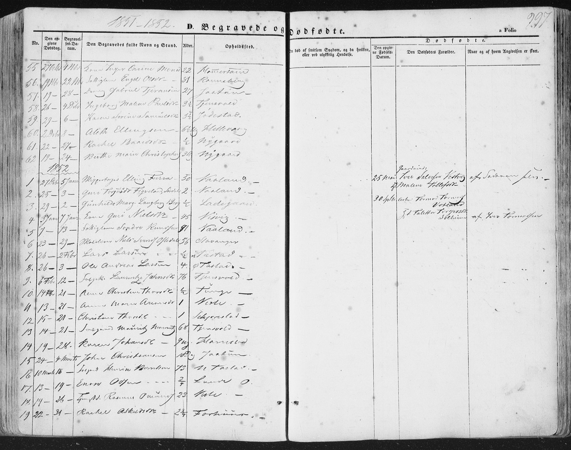 Hetland sokneprestkontor, AV/SAST-A-101826/30/30BA/L0002: Parish register (official) no. A 2, 1849-1869, p. 297