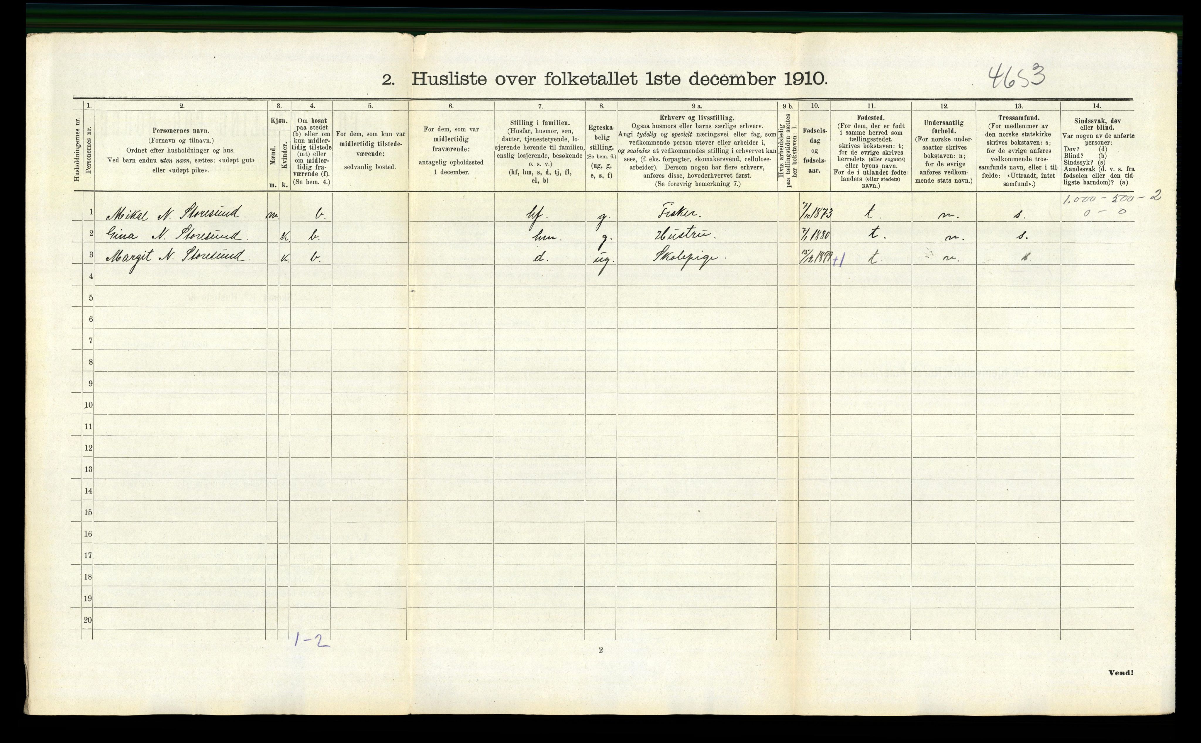 RA, 1910 census for Torvastad, 1910, p. 452