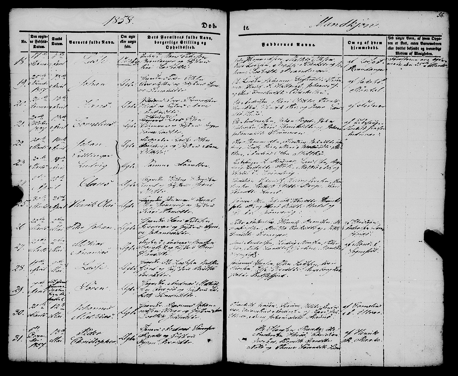 Gulen sokneprestembete, AV/SAB-A-80201/H/Haa/Haaa/L0021: Parish register (official) no. A 21, 1848-1858, p. 56