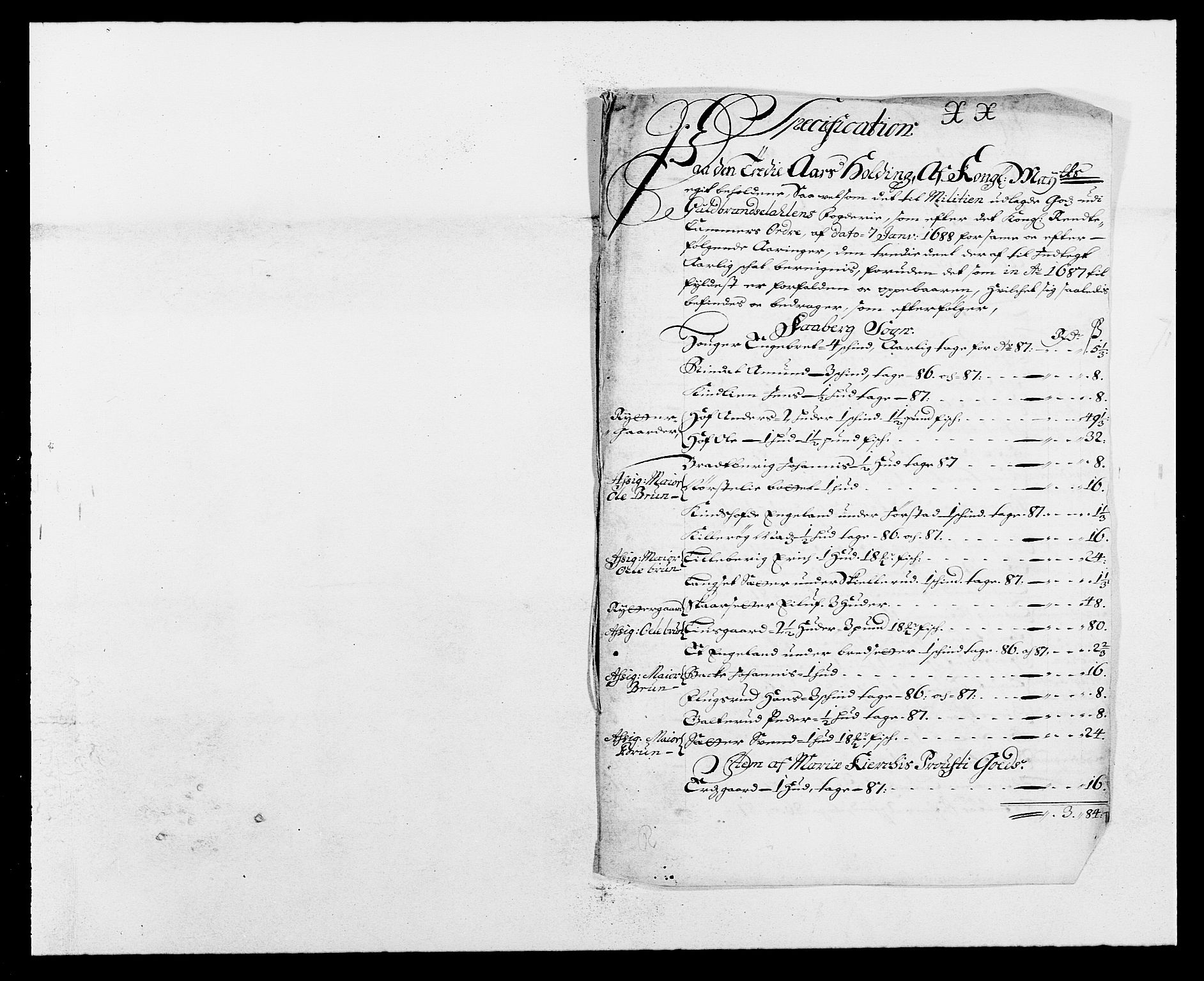 Rentekammeret inntil 1814, Reviderte regnskaper, Fogderegnskap, RA/EA-4092/R17/L1162: Fogderegnskap Gudbrandsdal, 1682-1689, p. 87