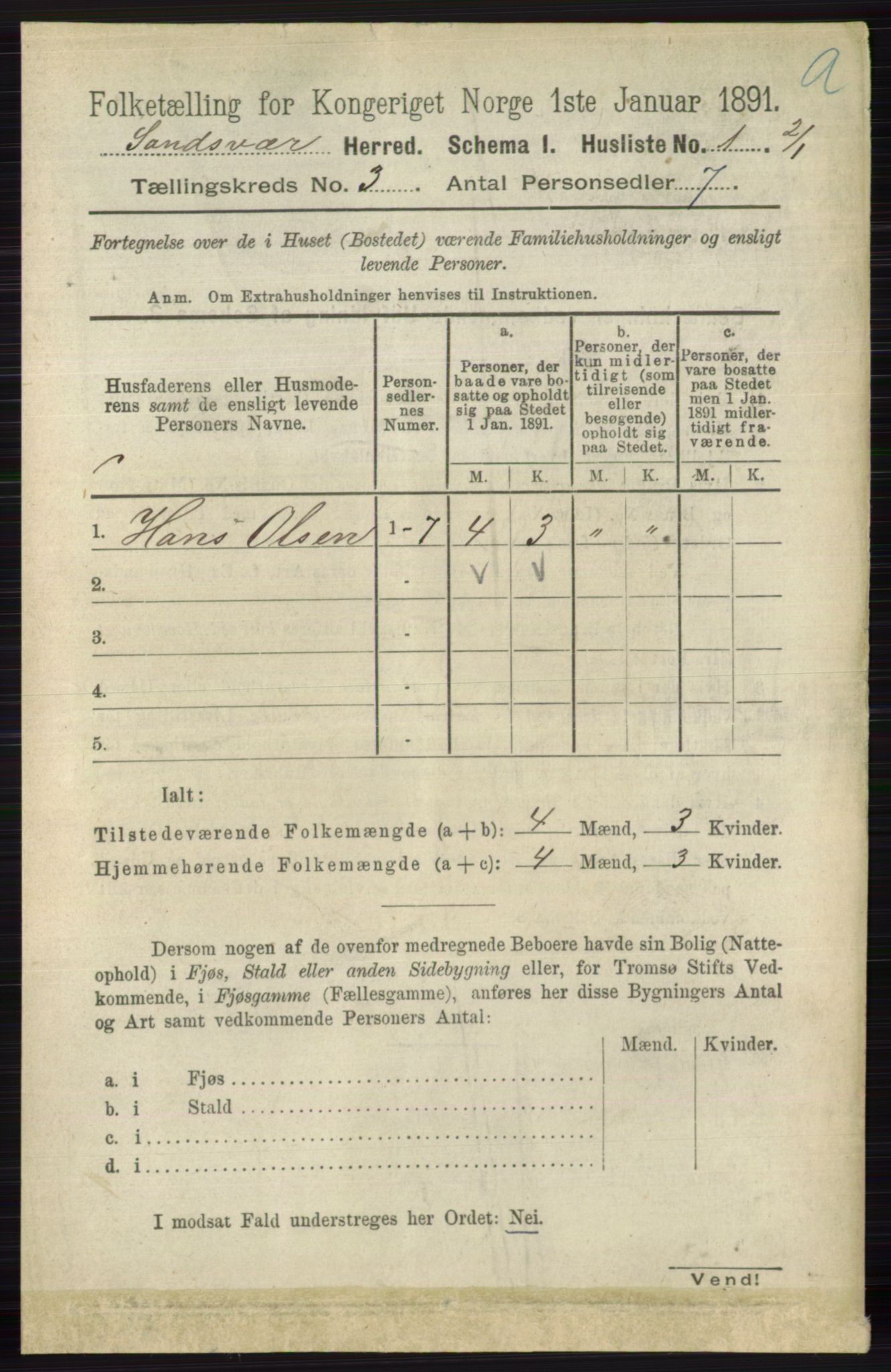 RA, 1891 census for 0629 Sandsvær, 1891, p. 1202