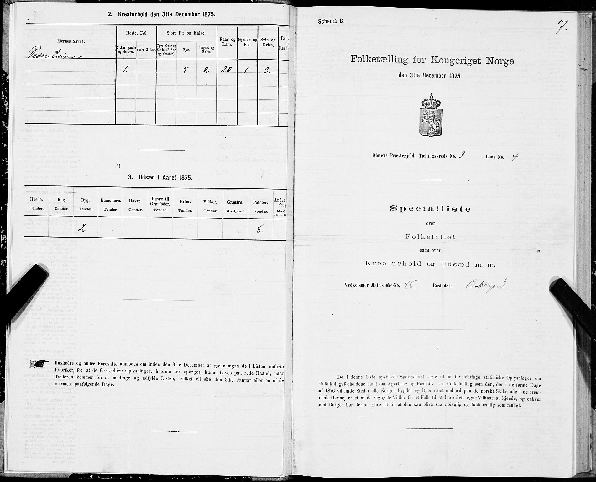 SAT, 1875 census for 1853P Ofoten, 1875, p. 2007