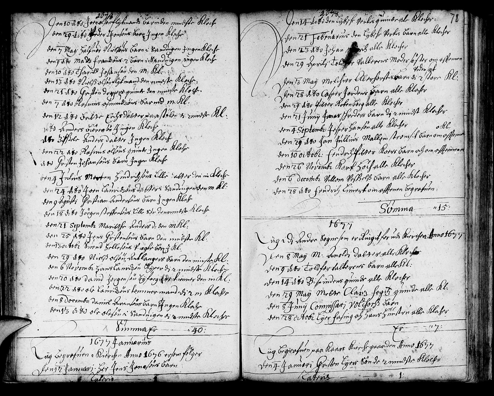 Korskirken sokneprestembete, AV/SAB-A-76101/H/Haa/L0001: Parish register (official) no. A 1, 1674-1688, p. 78