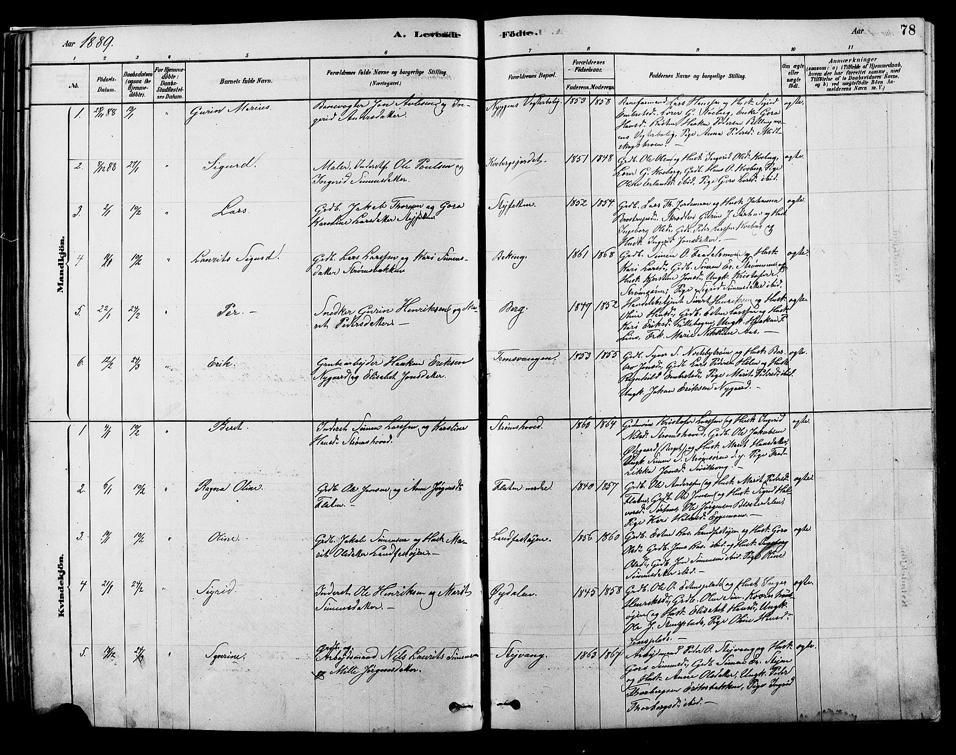 Alvdal prestekontor, SAH/PREST-060/H/Ha/Hab/L0003: Parish register (copy) no. 3, 1878-1907, p. 78