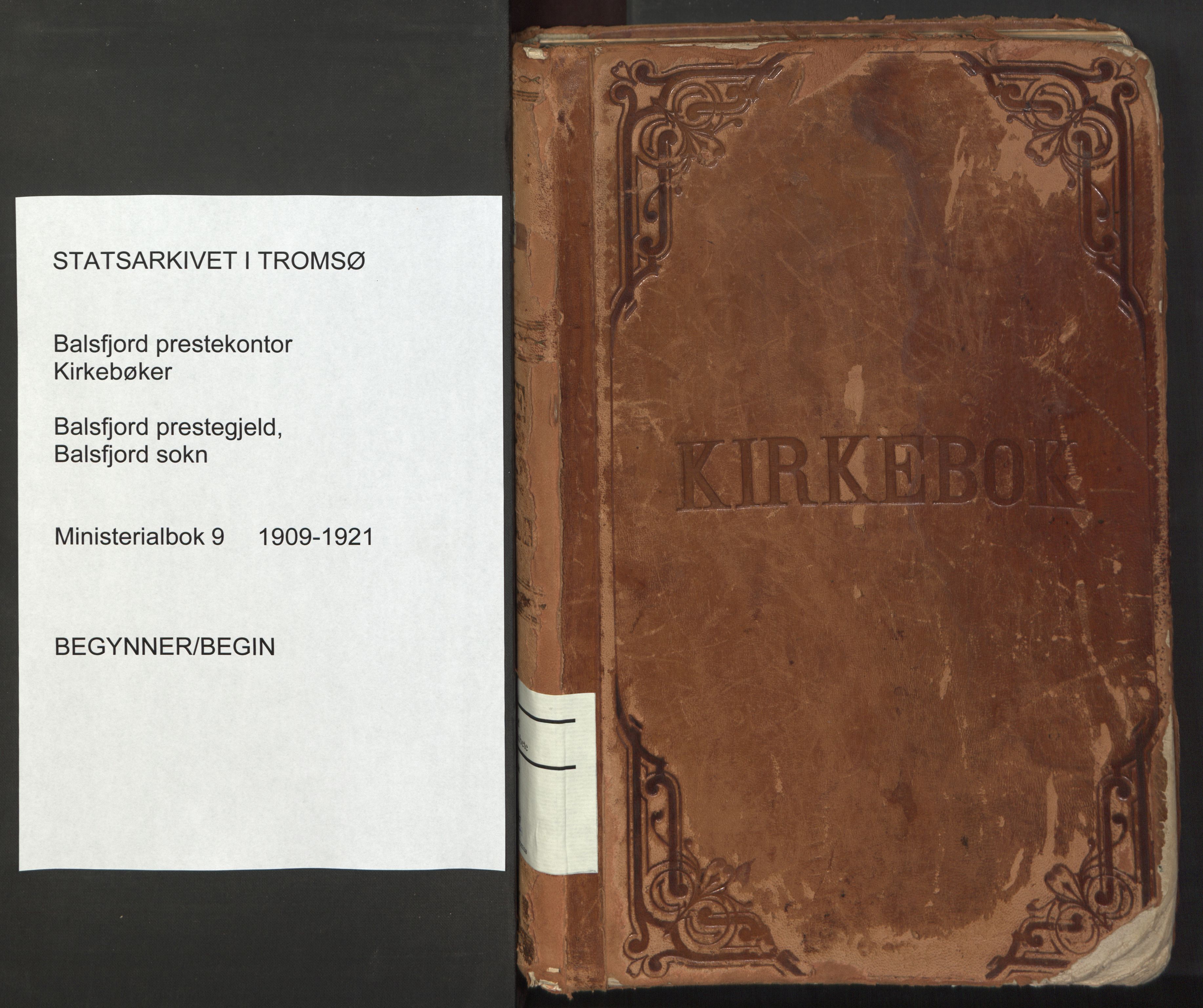 Balsfjord sokneprestembete, SATØ/S-1303/G/Ga/L0009kirke: Parish register (official) no. 9, 1909-1921