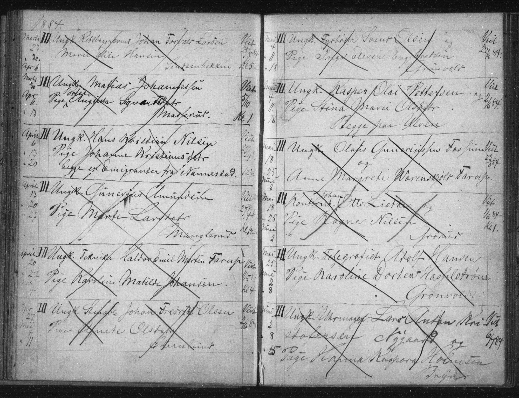 Østre Aker prestekontor Kirkebøker, AV/SAO-A-10840/H/Ha/L0005: Banns register no. I 5, 1879-1899