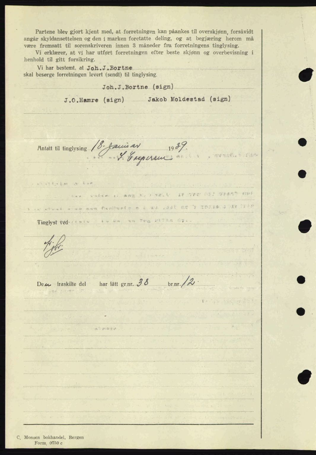 Nordfjord sorenskriveri, AV/SAB-A-2801/02/02b/02bj/L0006: Mortgage book no. A6, 1940-1941, Diary no: : 202/1941