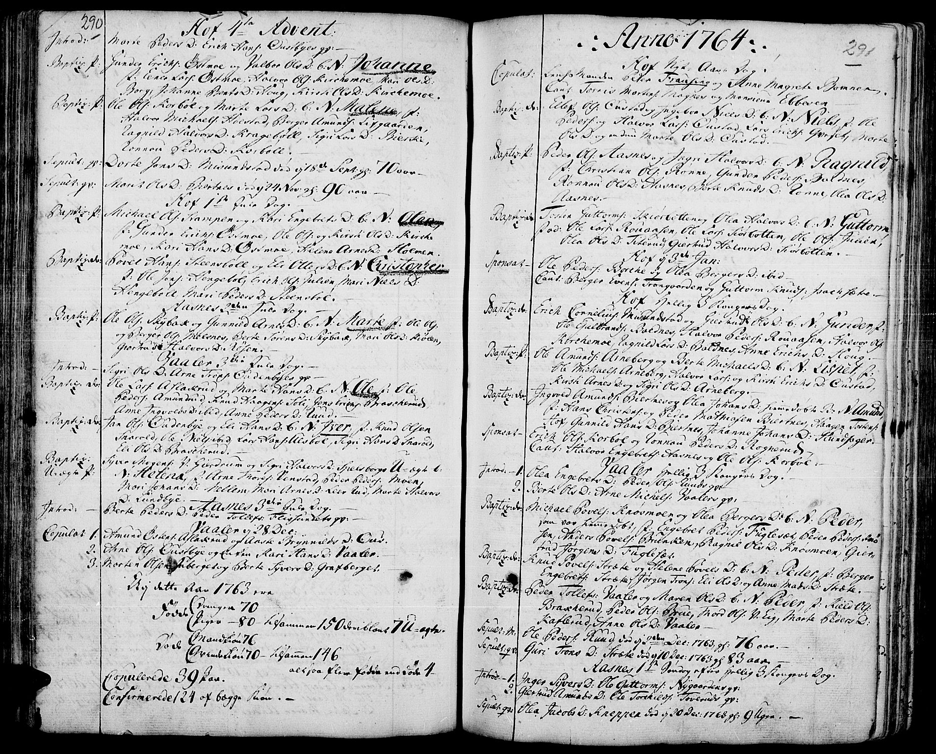 Hof prestekontor, SAH/PREST-038/H/Ha/Haa/L0003: Parish register (official) no. 3, 1750-1789, p. 290-291