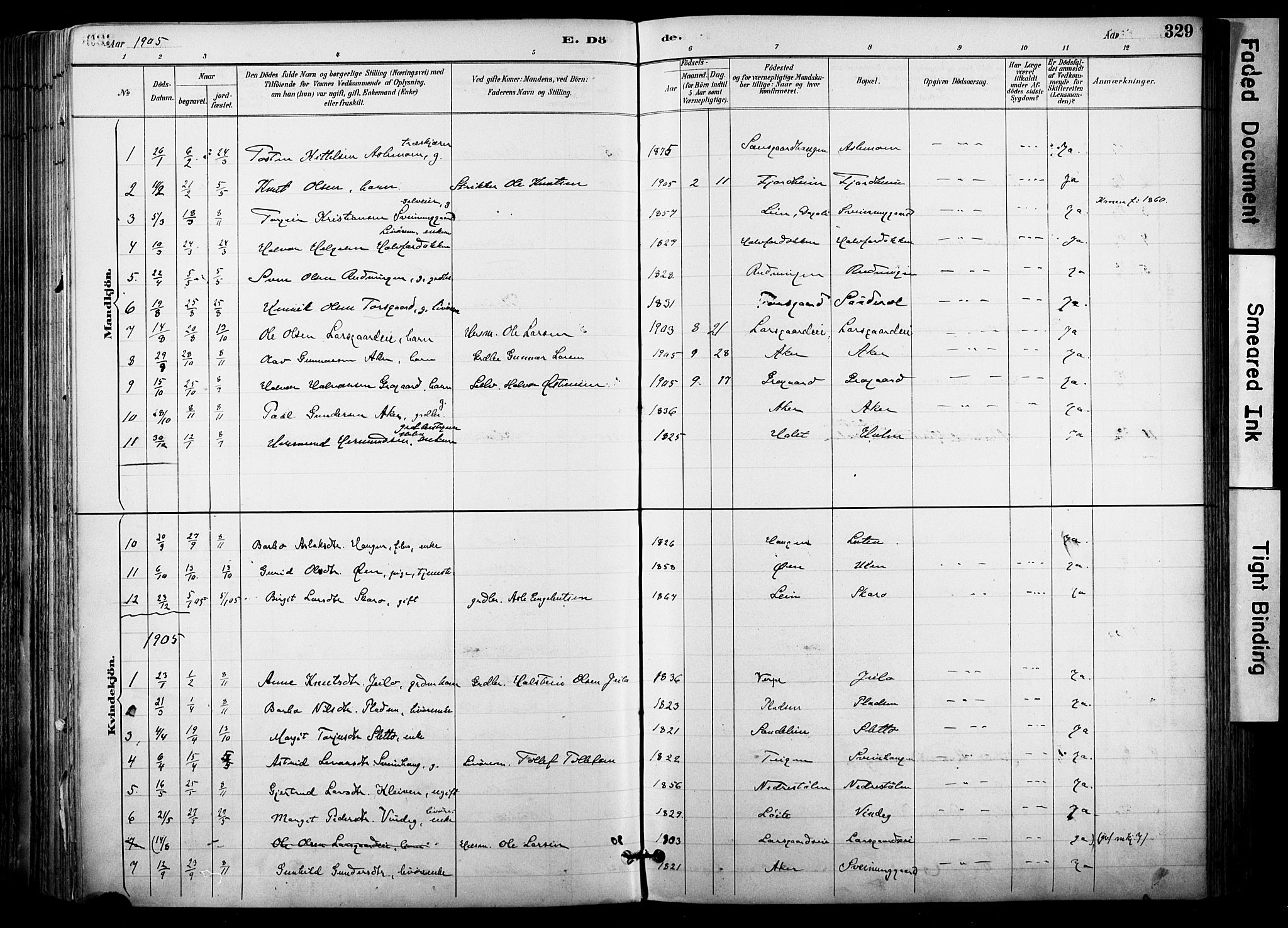 Hol kirkebøker, SAKO/A-227/F/Fa/L0003: Parish register (official) no. I 3, 1887-1918, p. 329