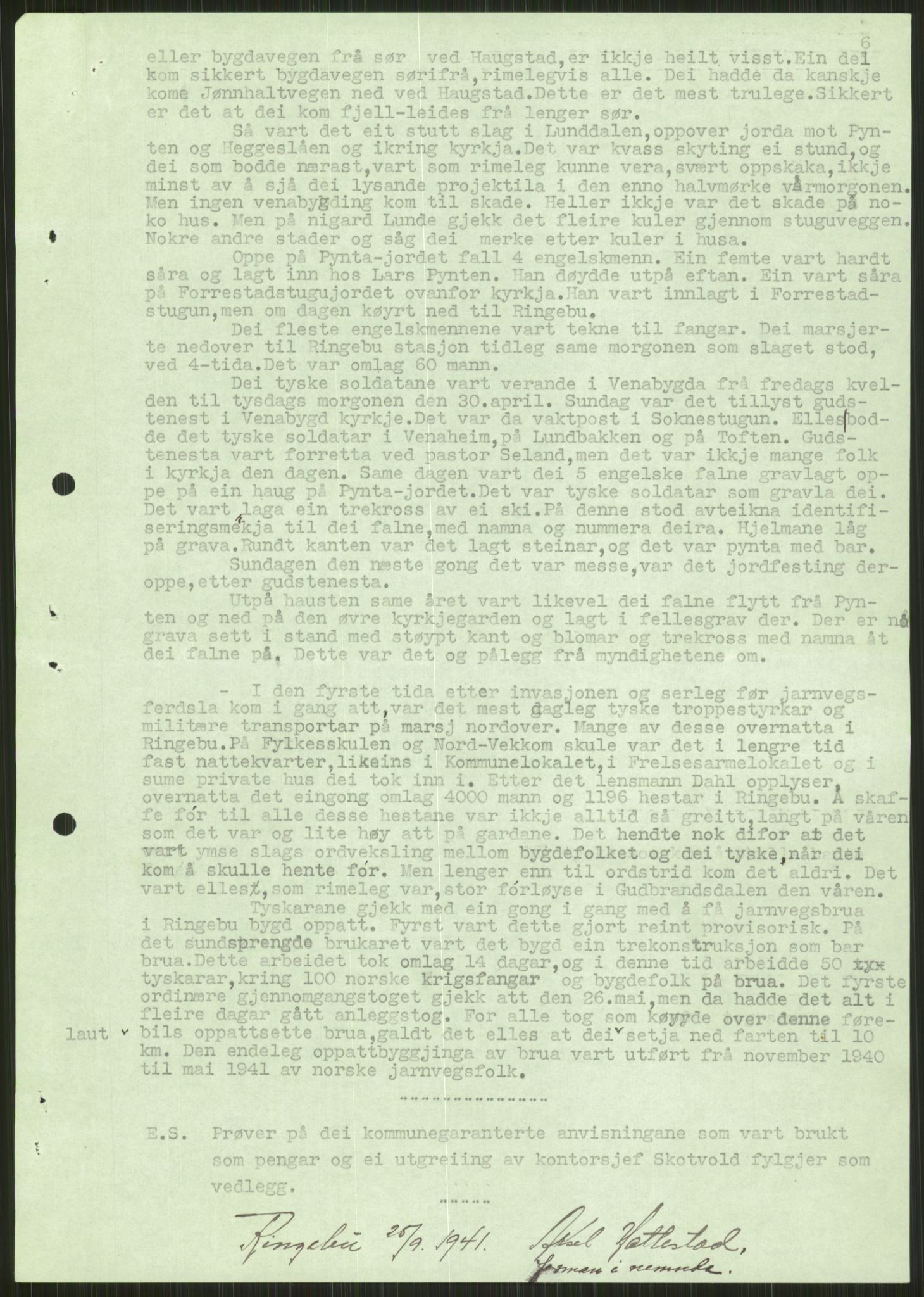 Forsvaret, Forsvarets krigshistoriske avdeling, AV/RA-RAFA-2017/Y/Ya/L0014: II-C-11-31 - Fylkesmenn.  Rapporter om krigsbegivenhetene 1940., 1940, p. 81