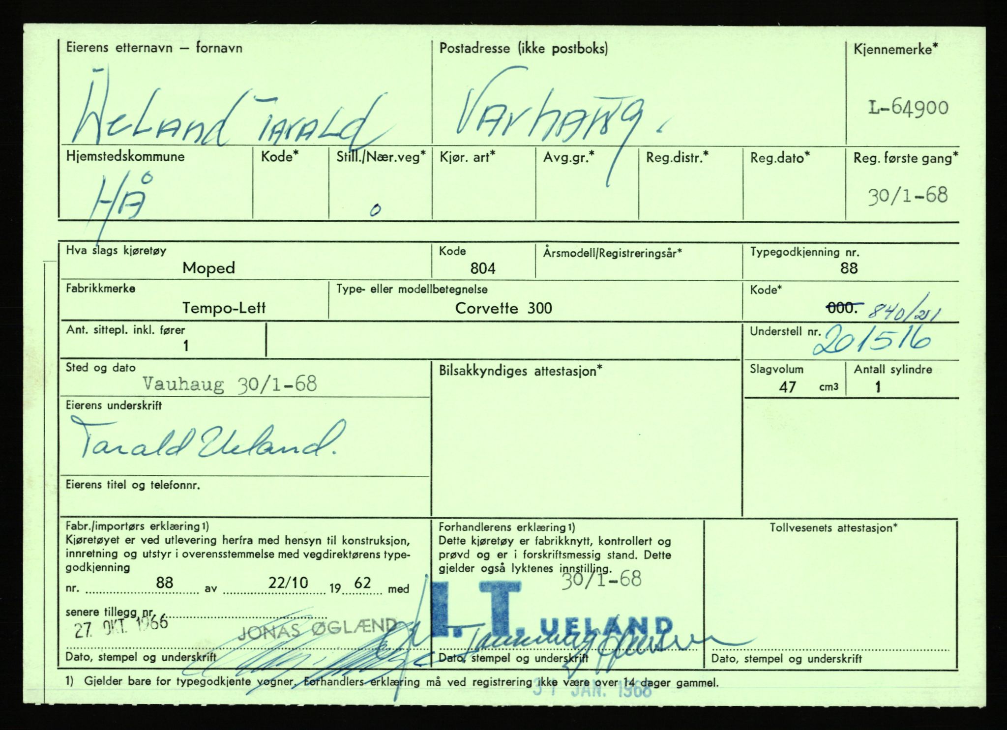 Stavanger trafikkstasjon, AV/SAST-A-101942/0/F/L0064: L-63800 - L-65399, 1930-1971, p. 2026