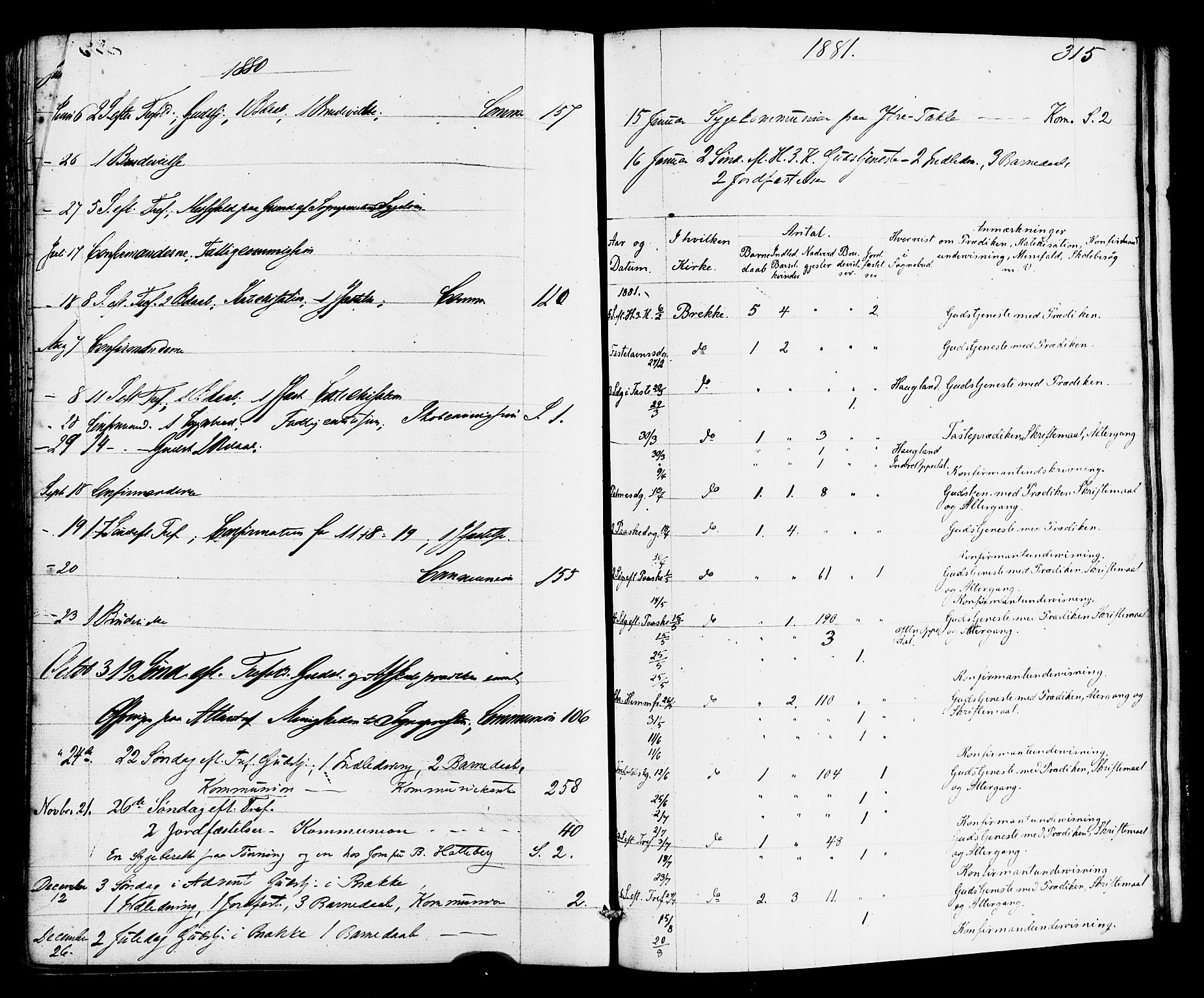 Gulen sokneprestembete, SAB/A-80201/H/Haa/Haac/L0001: Parish register (official) no. C 1, 1859-1881, p. 315