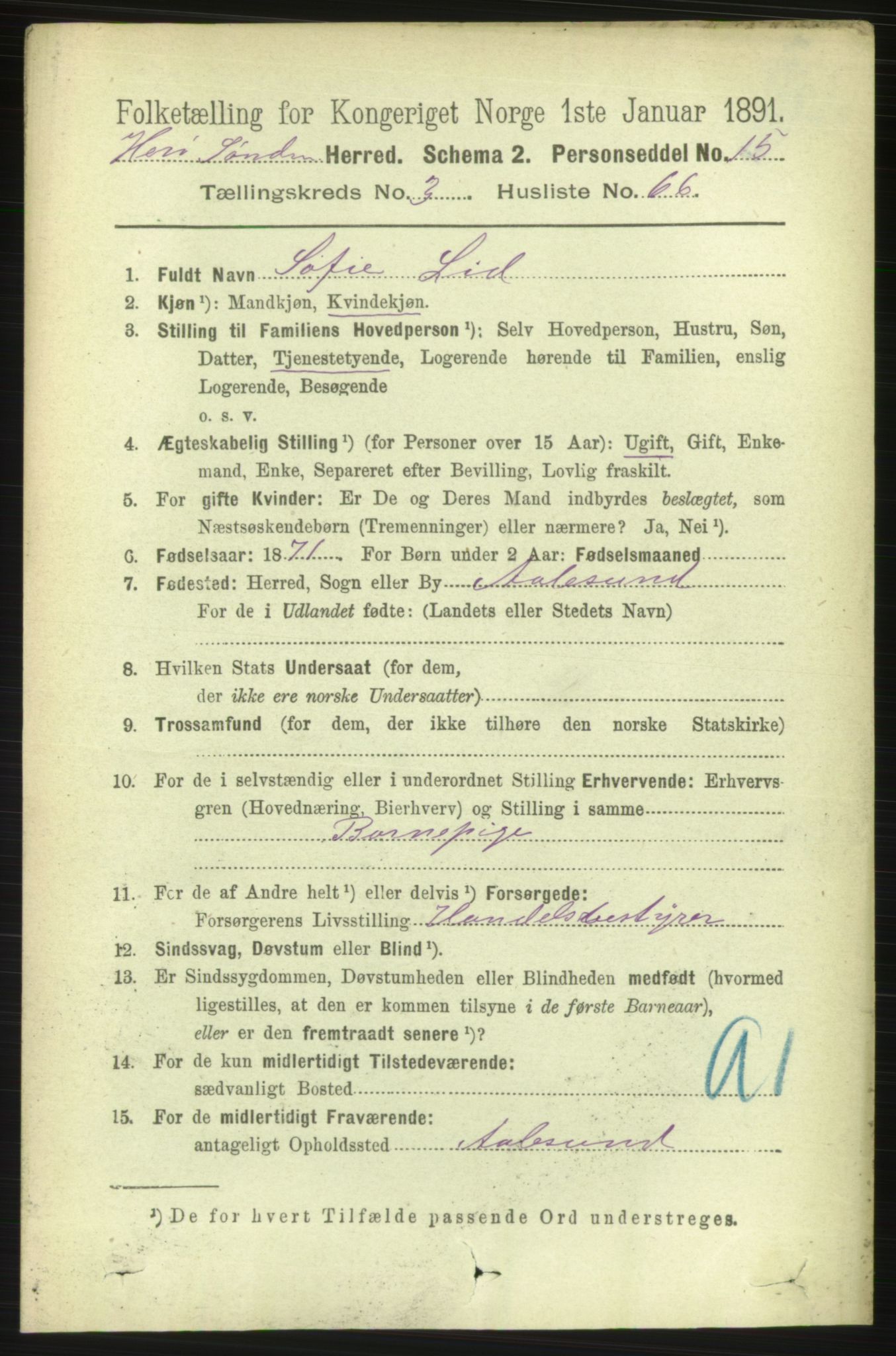 RA, 1891 census for 1515 Herøy, 1891, p. 1427