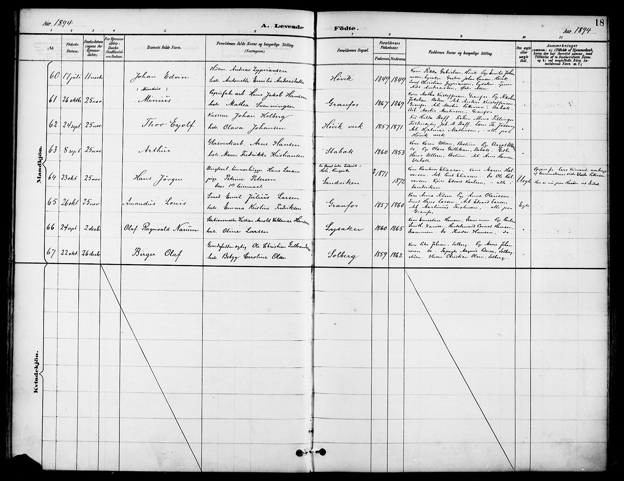 Asker prestekontor Kirkebøker, AV/SAO-A-10256a/F/Fc/L0003: Parish register (official) no. III 3, 1892-1904, p. 18