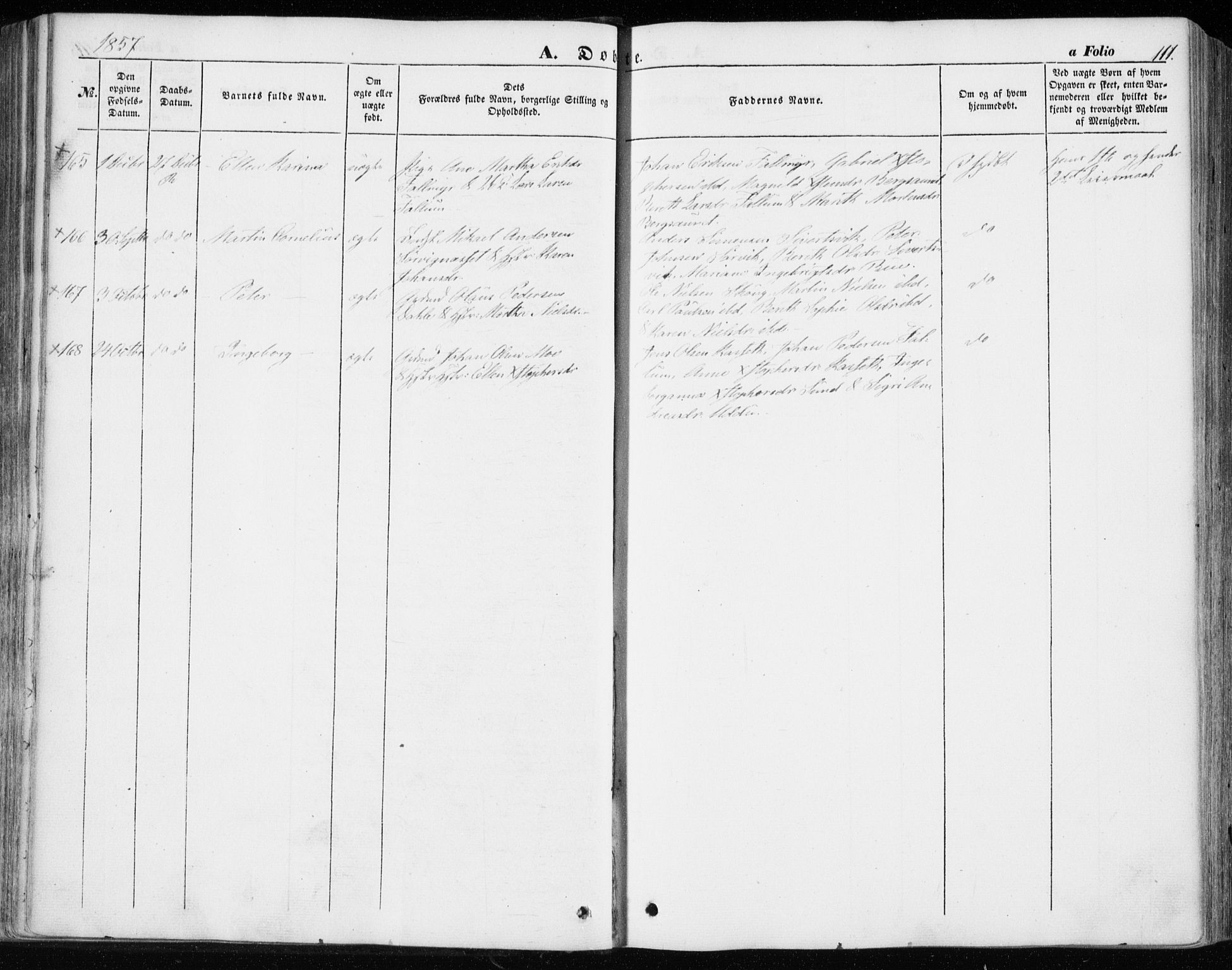 Ministerialprotokoller, klokkerbøker og fødselsregistre - Sør-Trøndelag, AV/SAT-A-1456/646/L0611: Parish register (official) no. 646A09, 1848-1857, p. 111