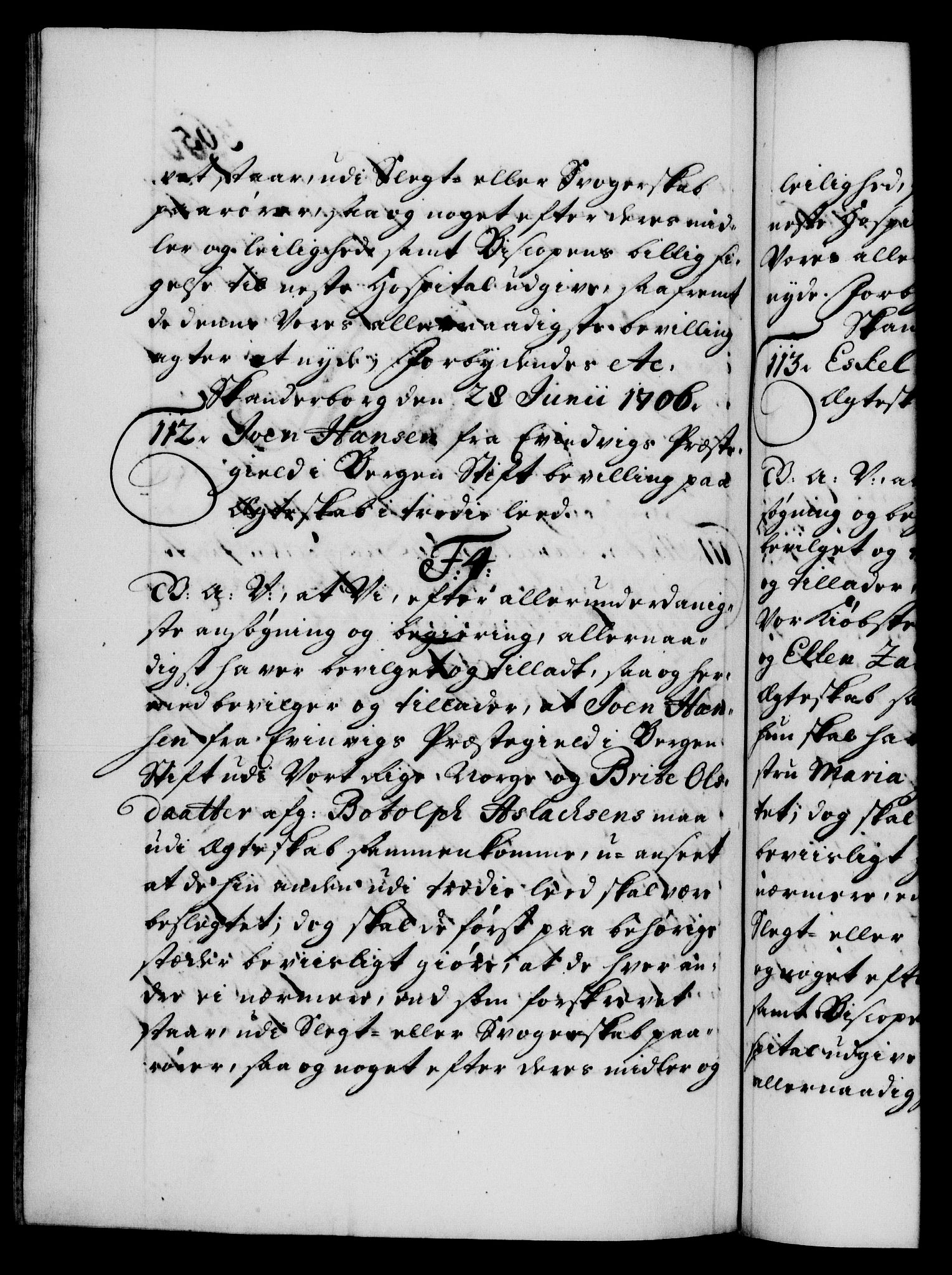 Danske Kanselli 1572-1799, RA/EA-3023/F/Fc/Fca/Fcaa/L0019: Norske registre, 1704-1707, p. 365b