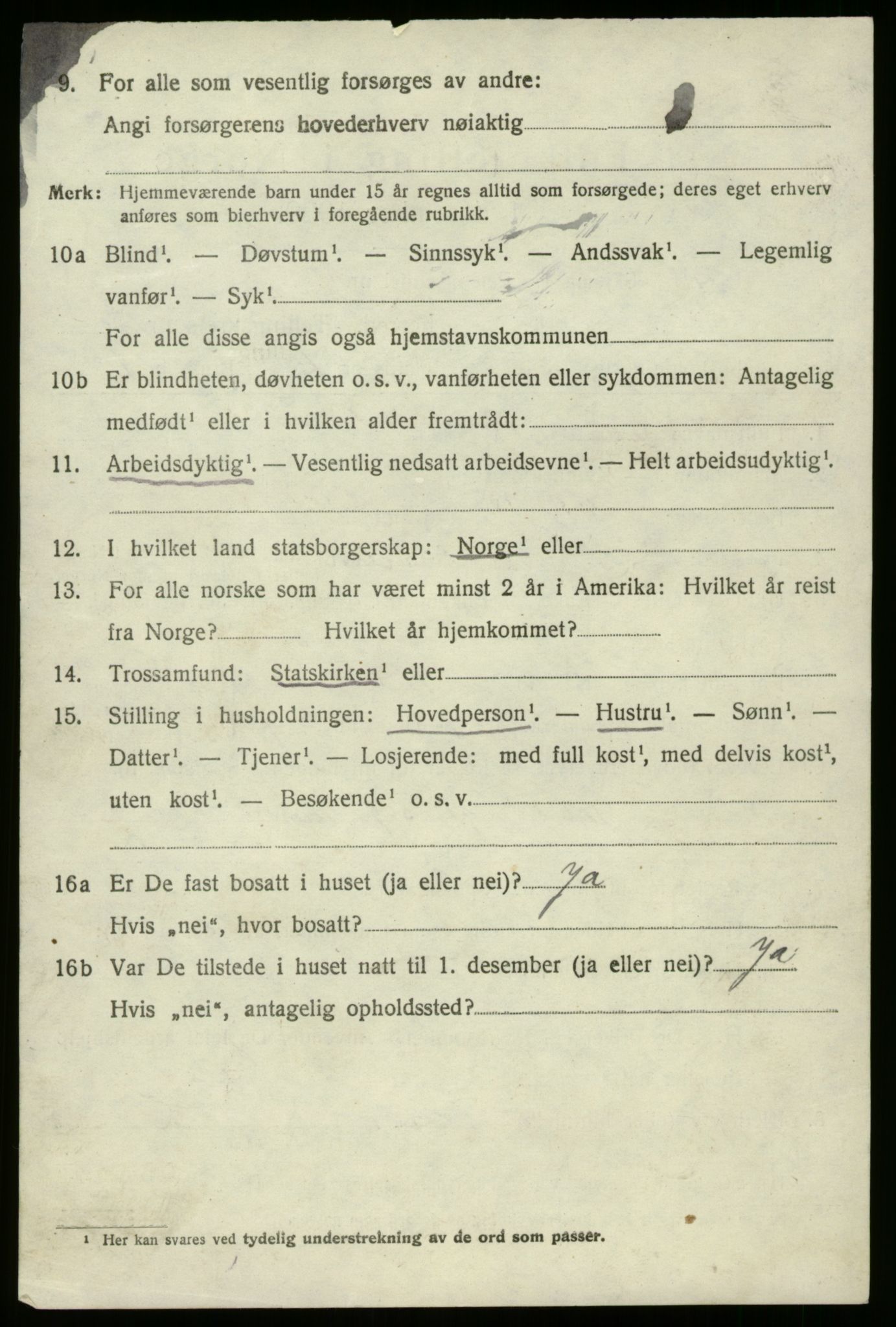 SAB, 1920 census for Breim, 1920, p. 1594