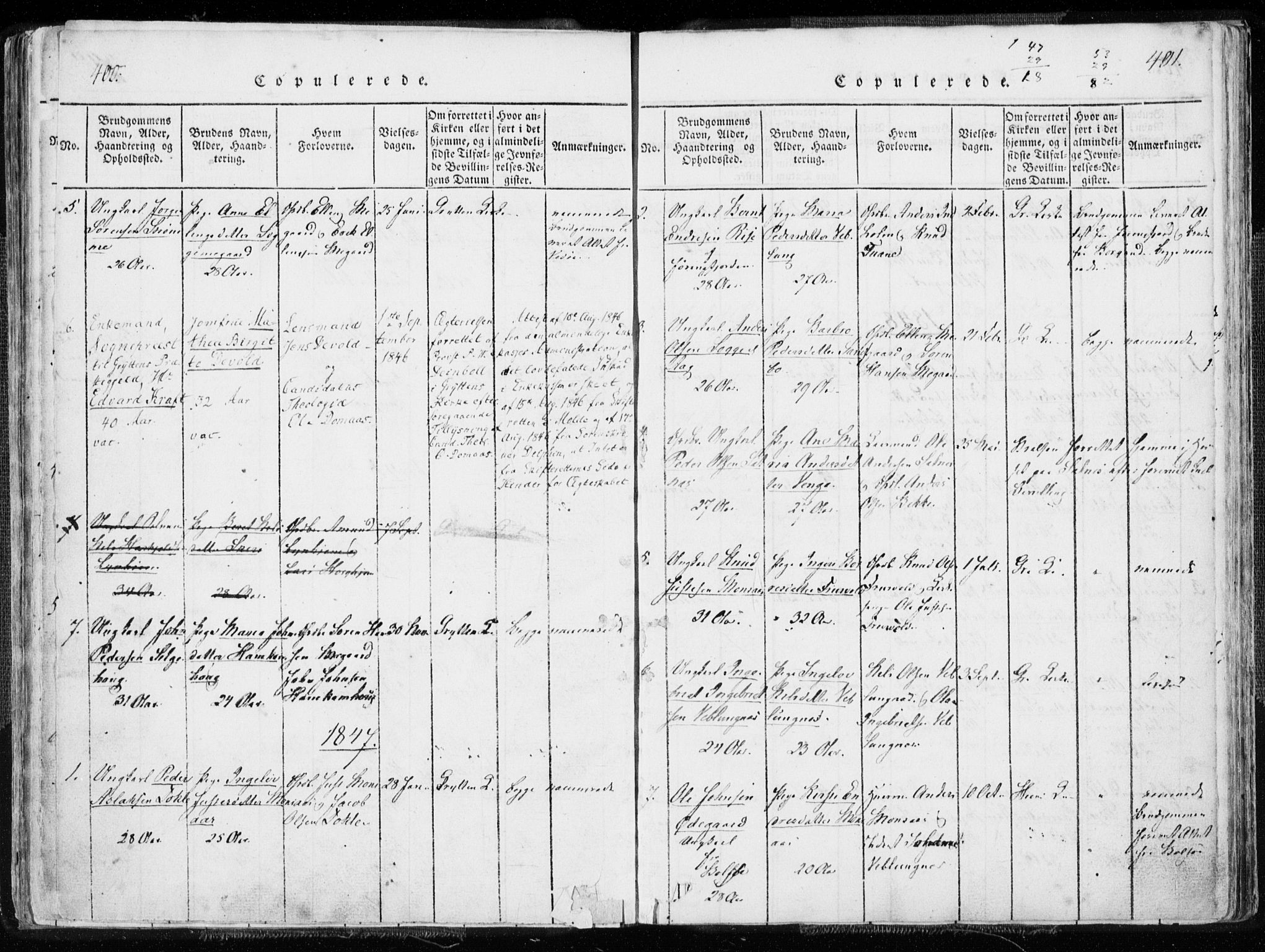 Ministerialprotokoller, klokkerbøker og fødselsregistre - Møre og Romsdal, SAT/A-1454/544/L0571: Parish register (official) no. 544A04, 1818-1853, p. 400-401