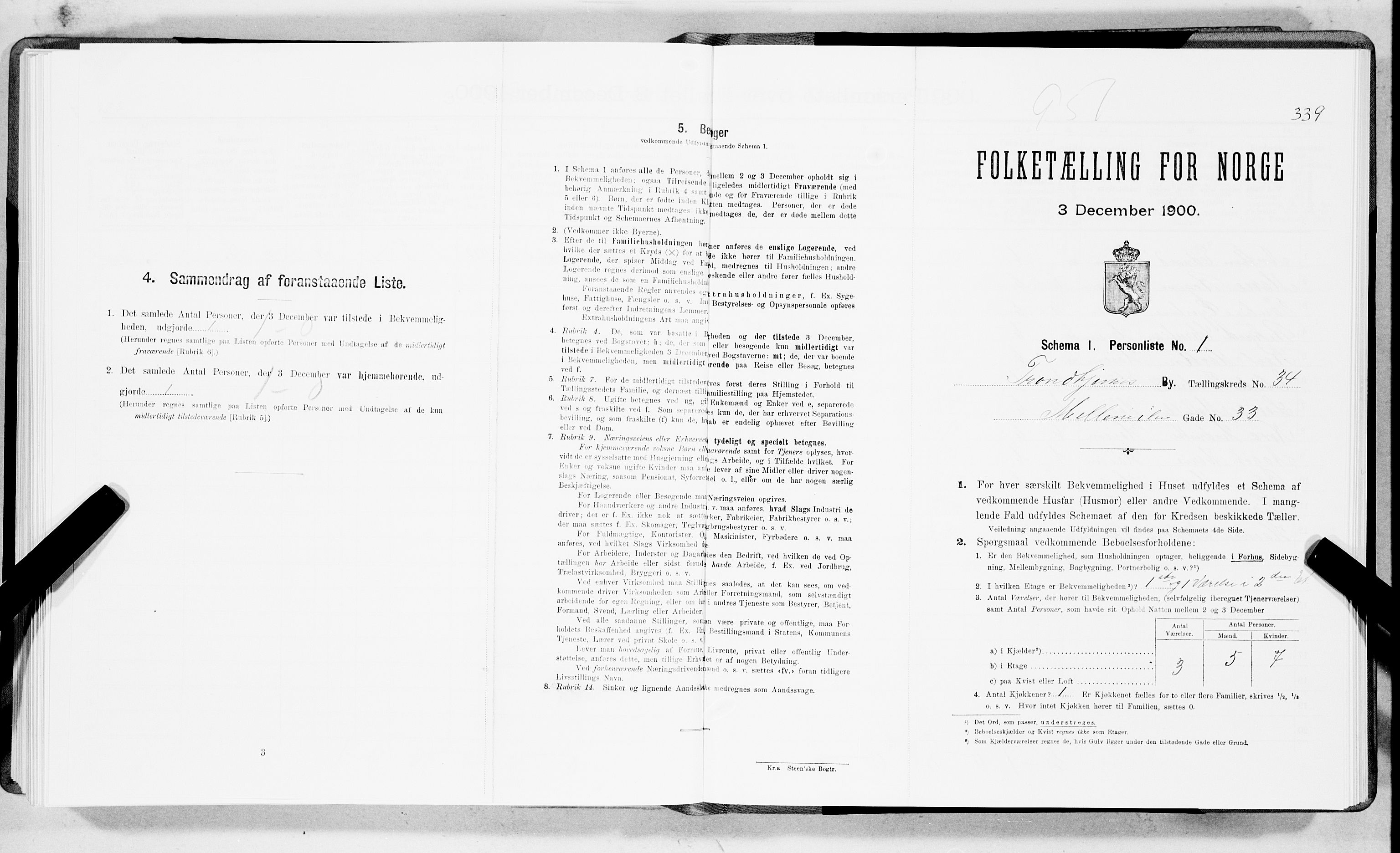 SAT, 1900 census for Trondheim, 1900, p. 5659