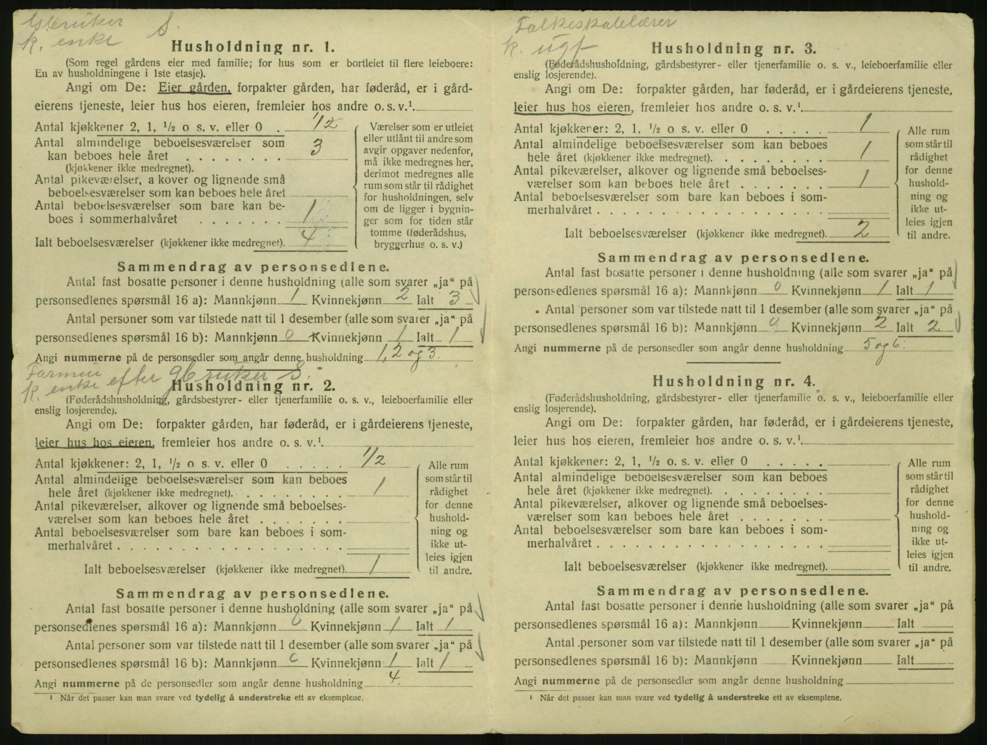 SAK, 1920 census for Høvåg, 1920, p. 87